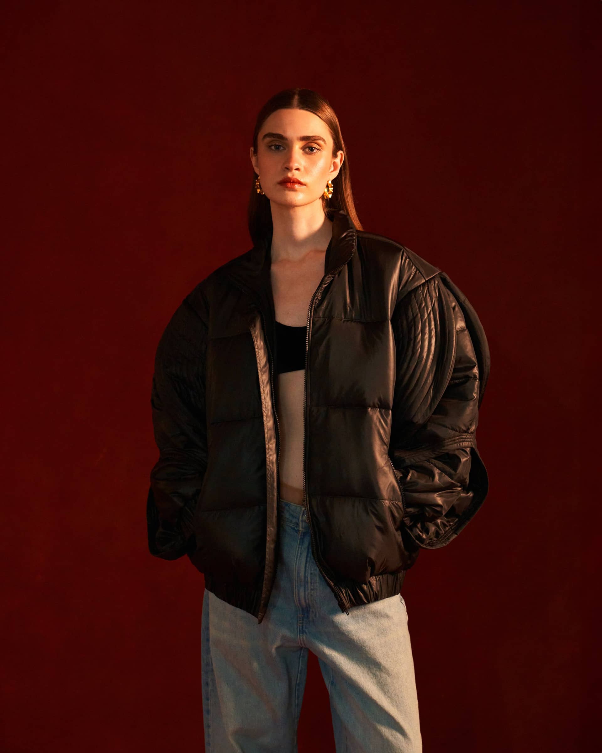 Black Puffer Jacket made by Szabo Sihag