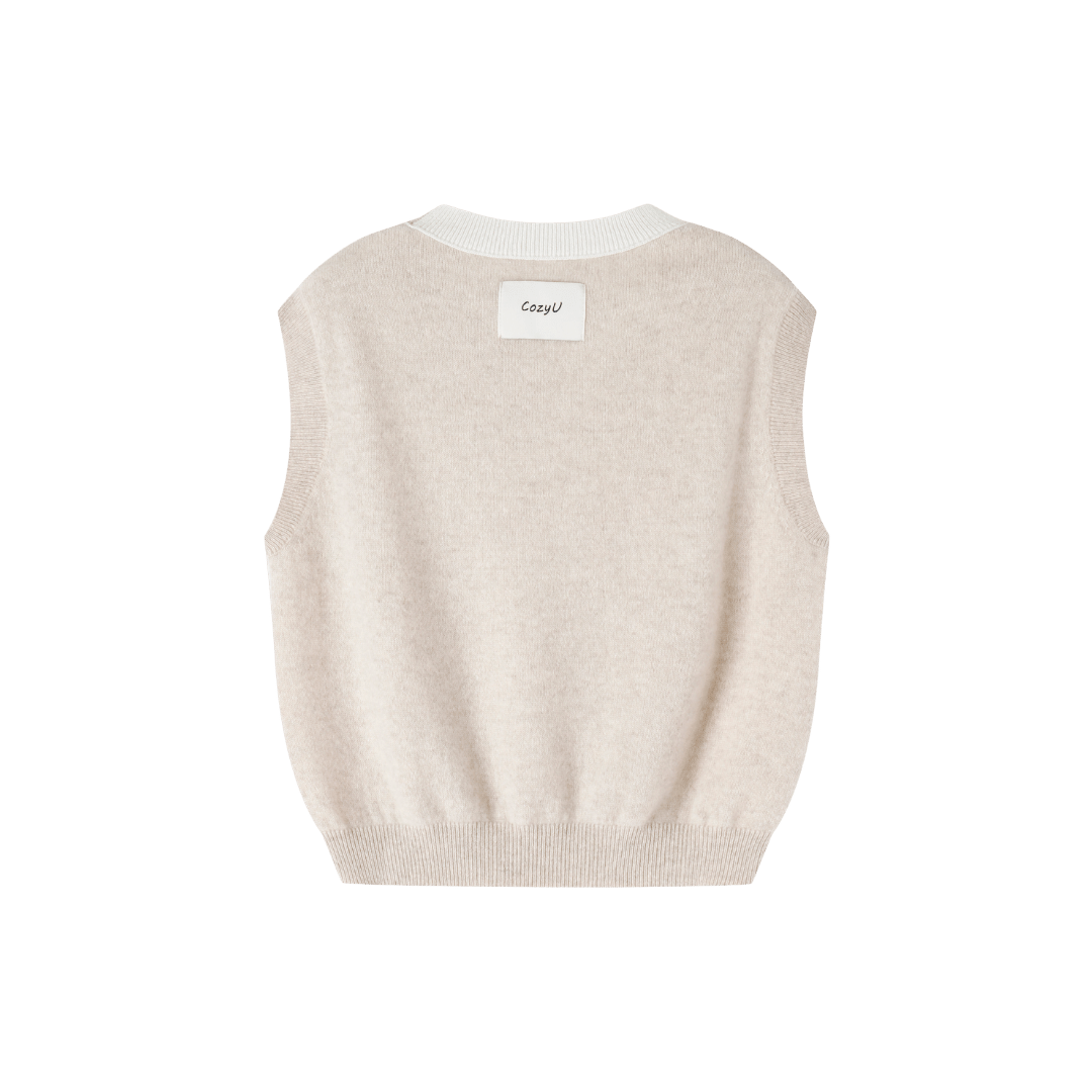 Organic Colour Undyed Cashmere Vest made by CozyU