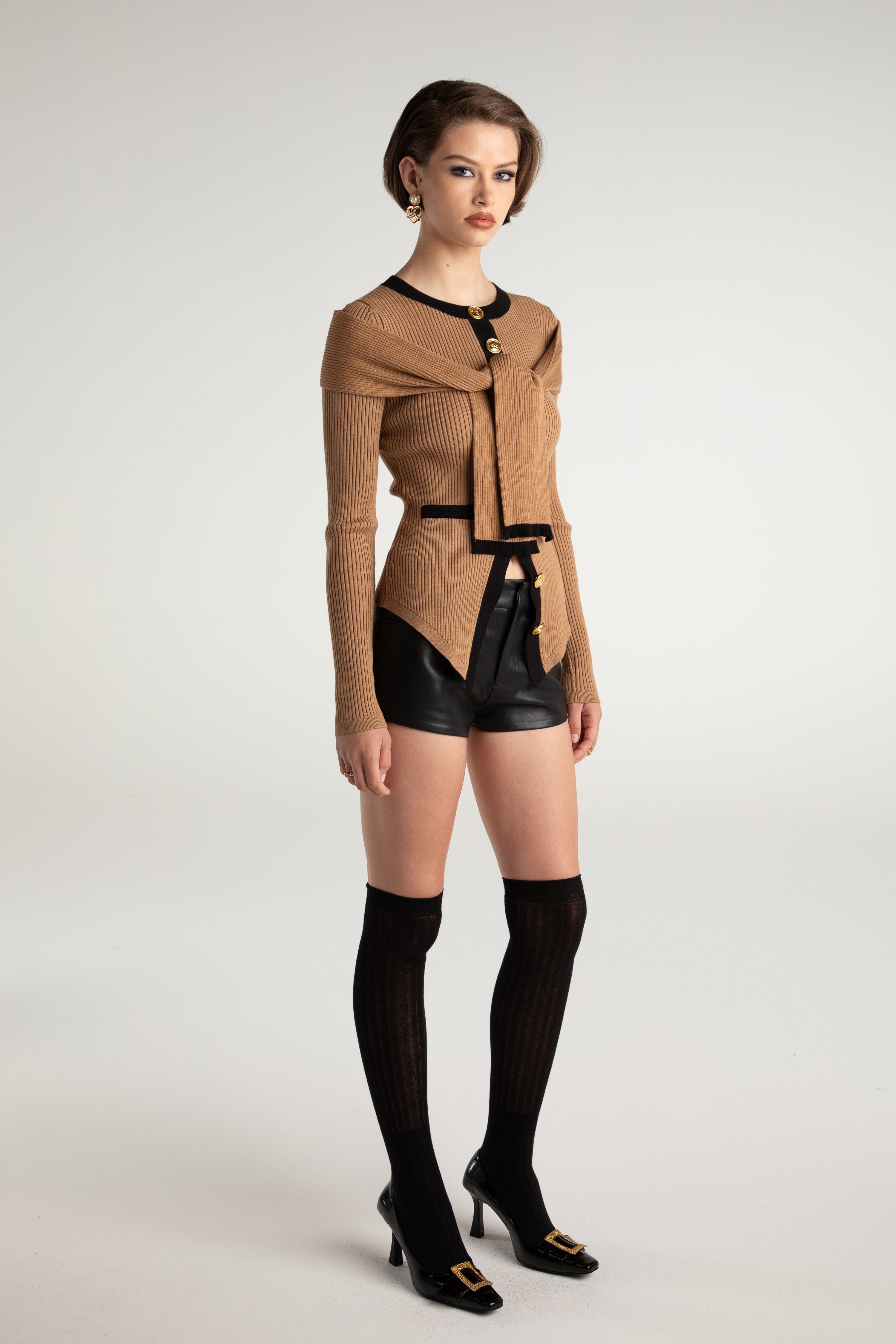 Gracie Knit Top in Brown made by Nana Jacqueline