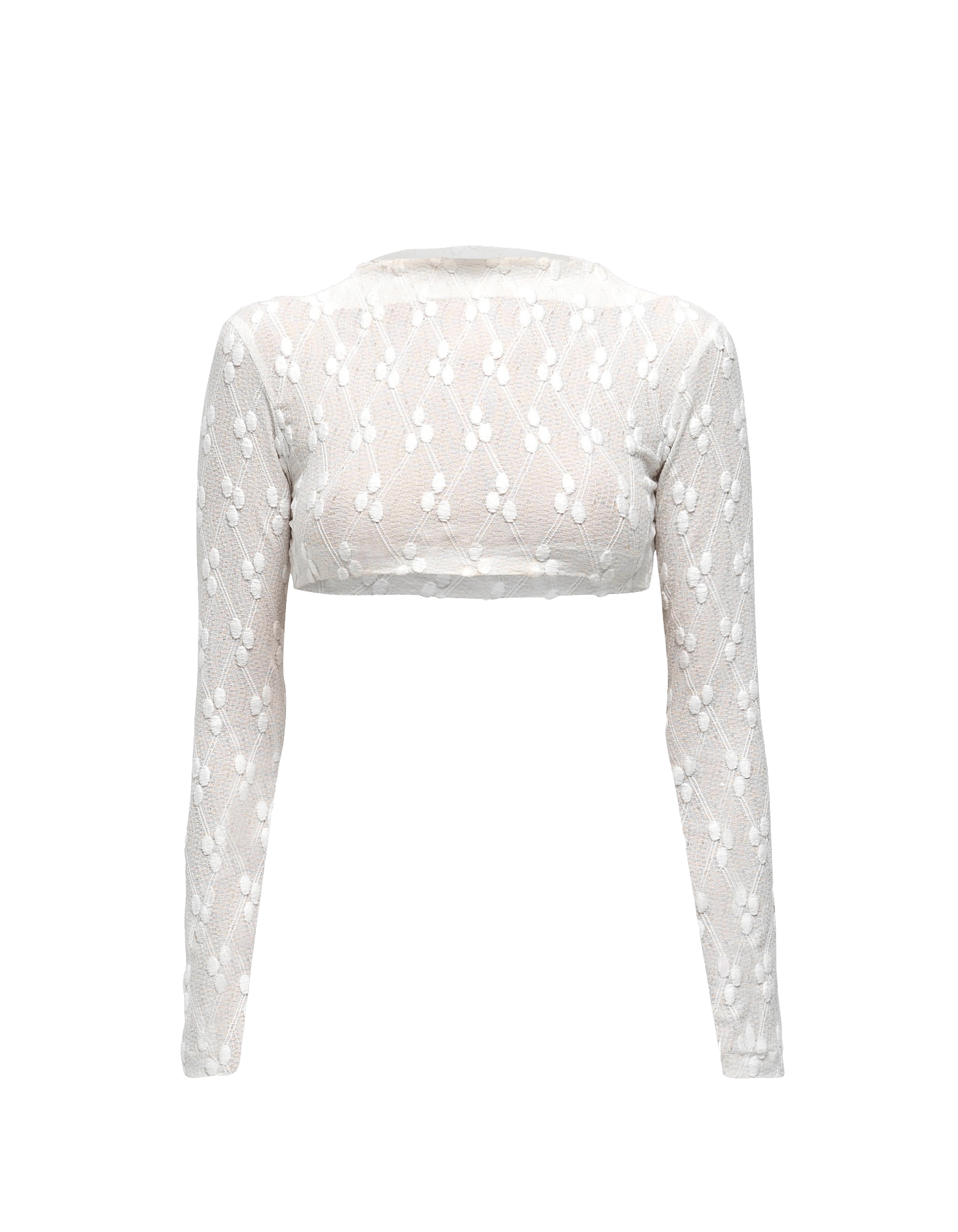 YETTA White Knit Long Sleeve Crop Top made by MAET