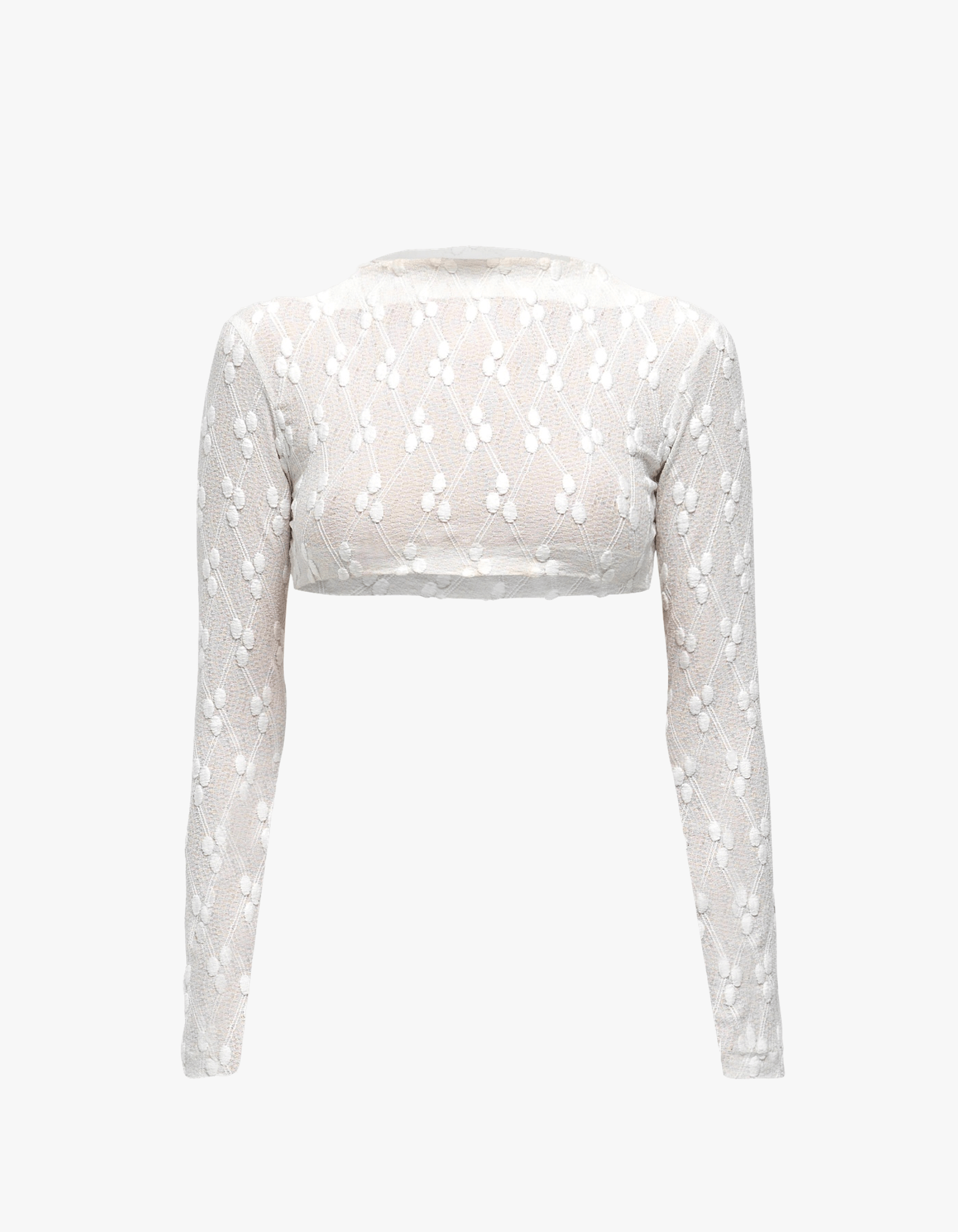 YETTA White Knit Long Sleeve Crop Top made by MAET