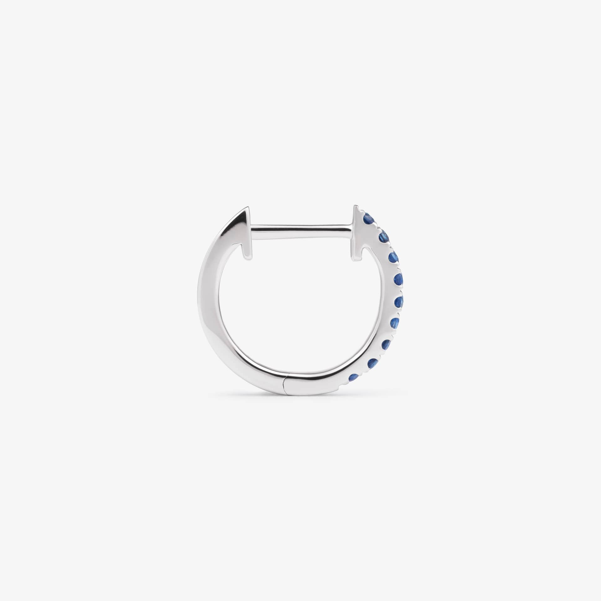 HOOP BLUE SAPPHIRE & WHITE GOLD - 10mm made by ENNUI