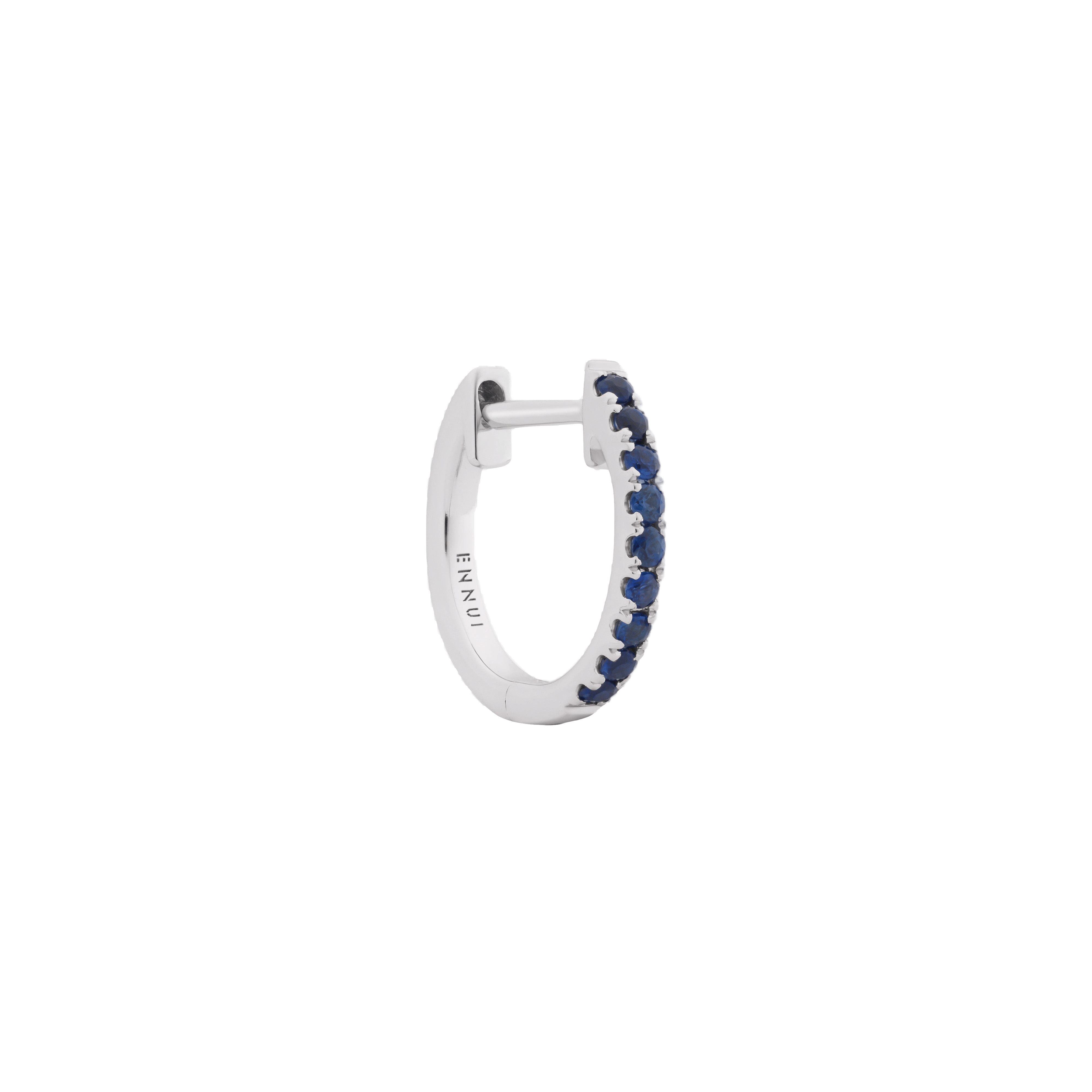 HOOP BLUE SAPPHIRE & WHITE GOLD - 10mm made by ENNUI