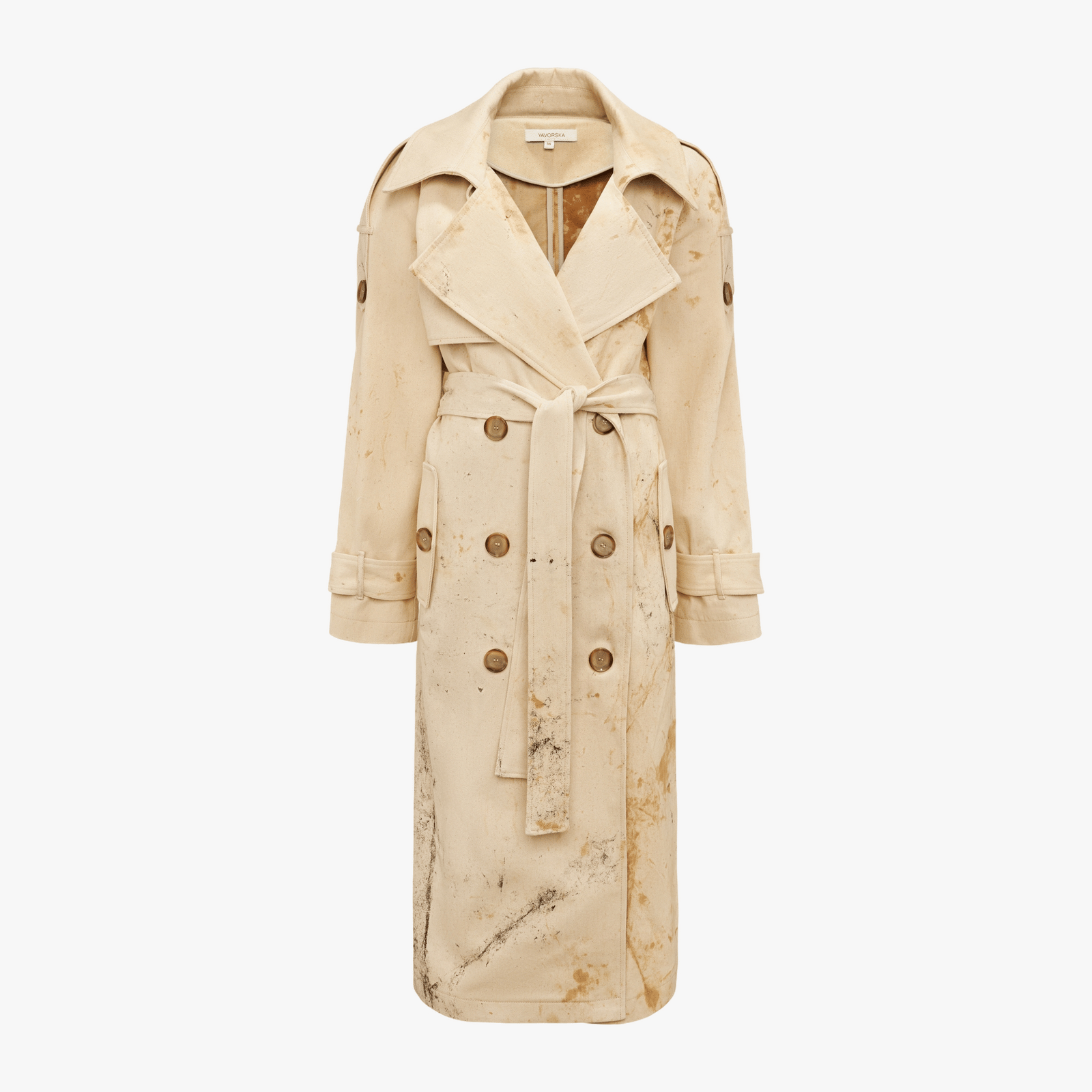 Denim Coat With Irregular Discoloration made by YAVORSKA