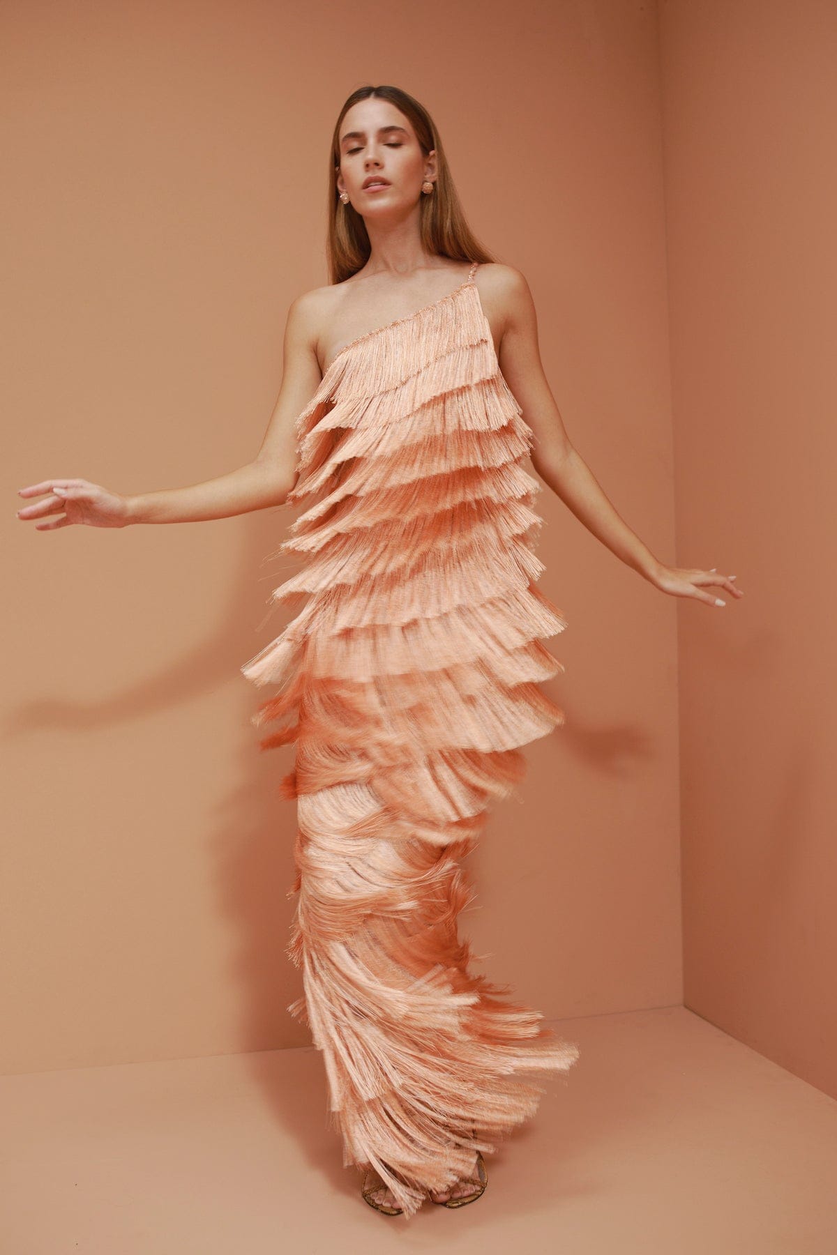 Isidora Fringe Dress - Coral made by Francesca Miranda