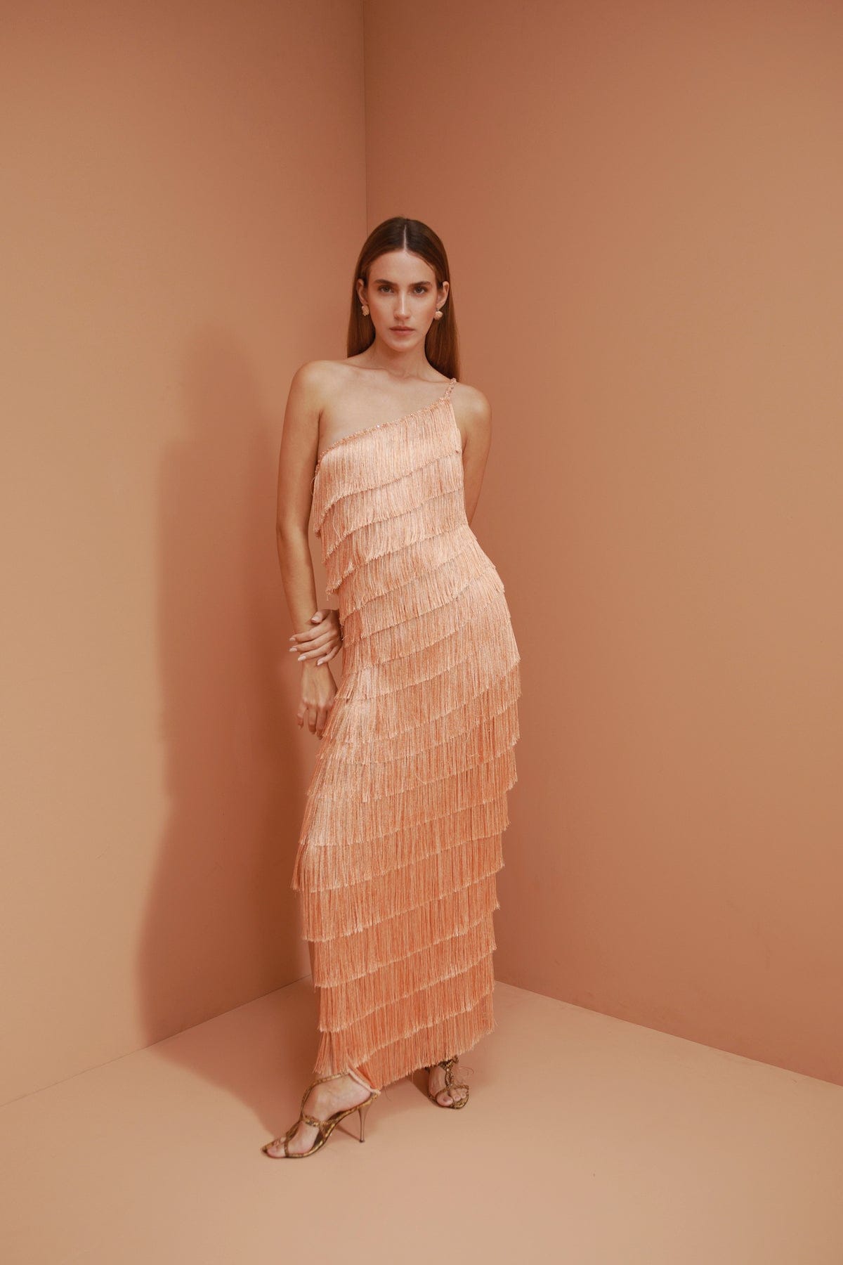 Isidora Fringe Dress - Coral made by Francesca Miranda