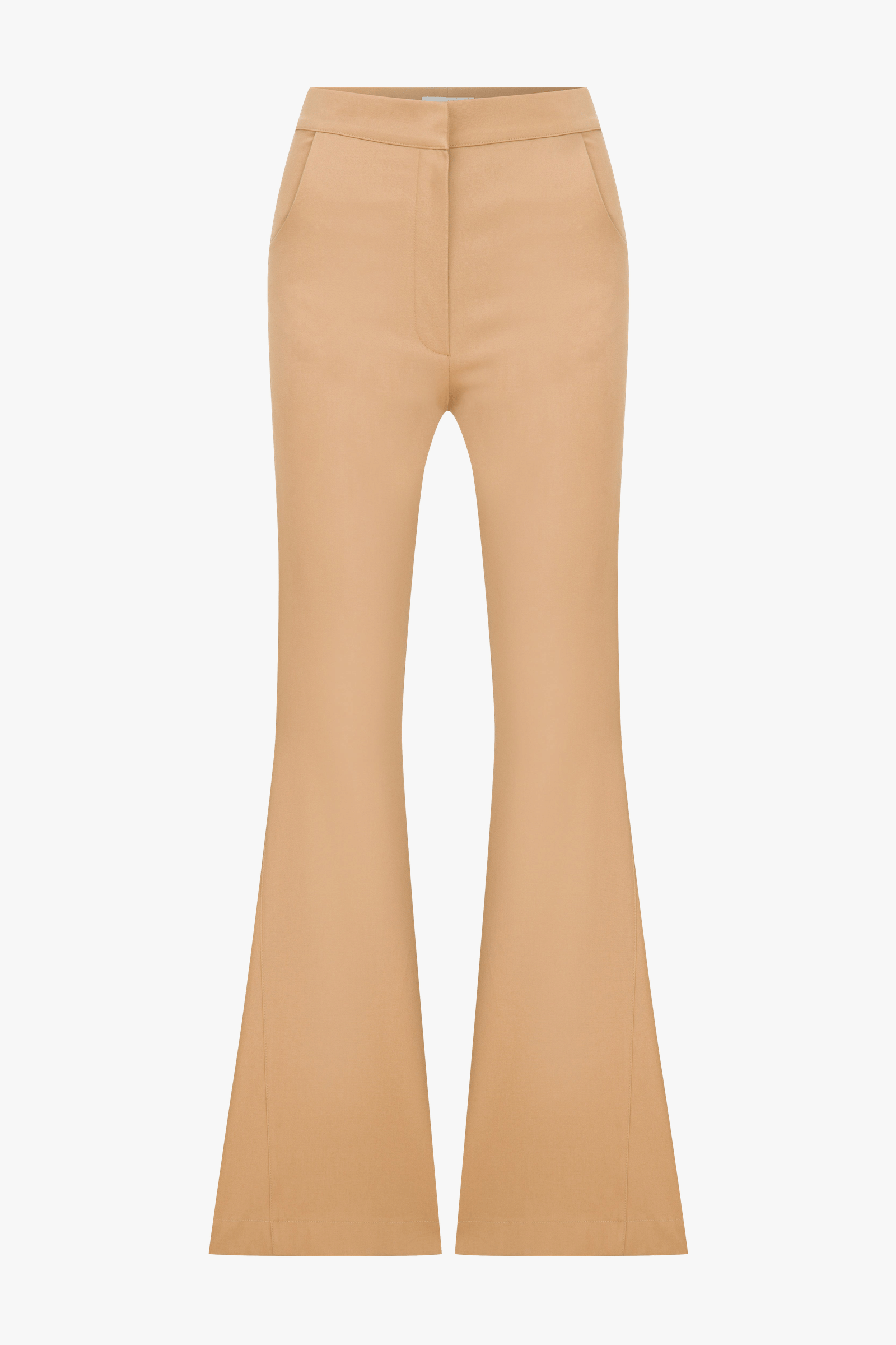 Avrell Cotton Flared Trousers in Golden Straw made by Nazli Ceren