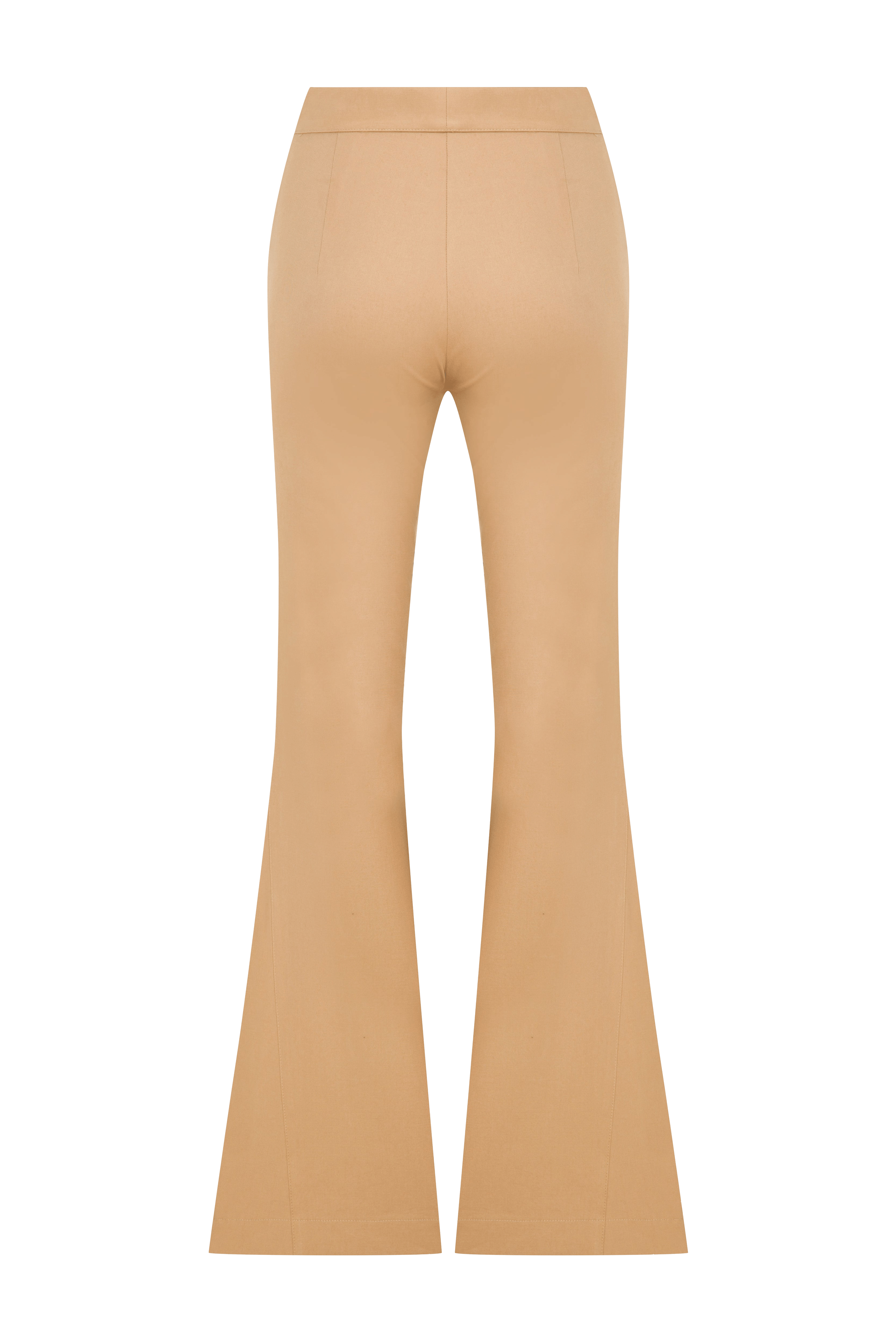 Avrell Cotton Flared Trousers in Golden Straw made by Nazli Ceren