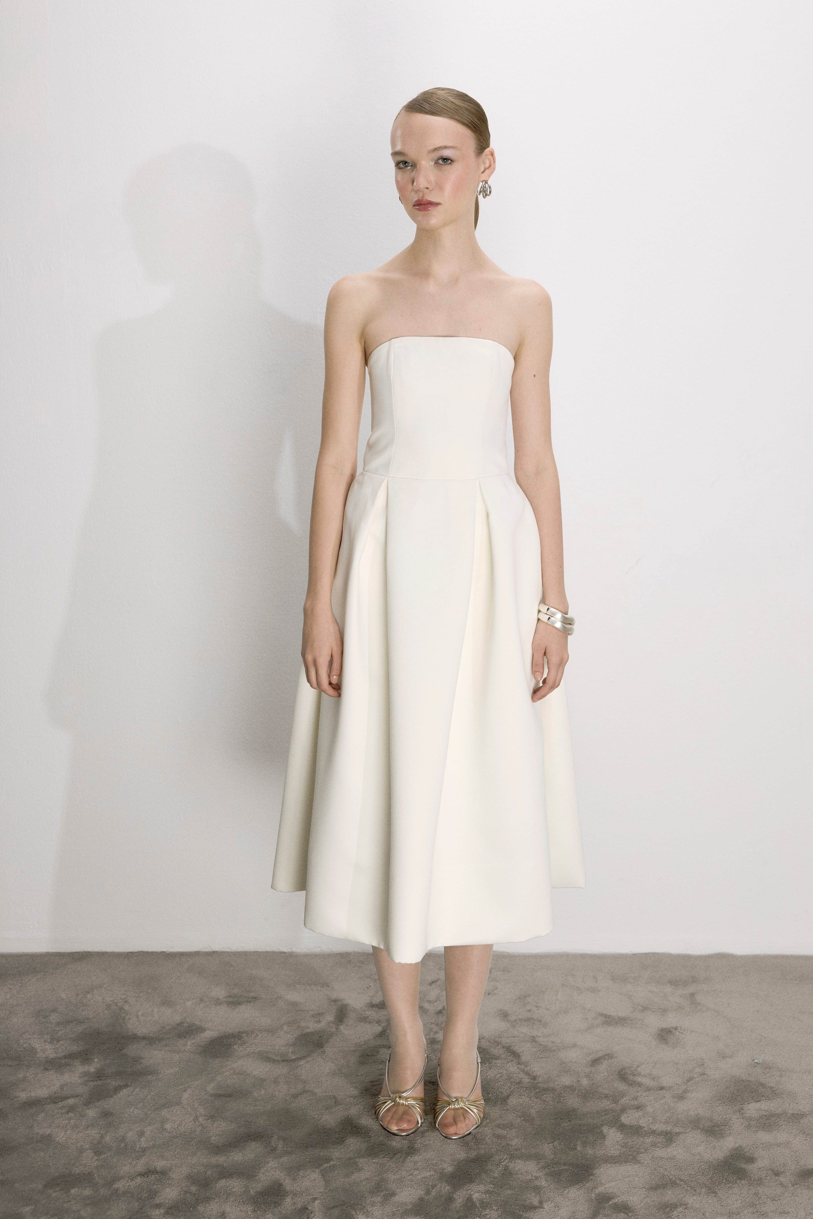 Lola Midi Dress In Vanilla Ice made by Nazli Ceren