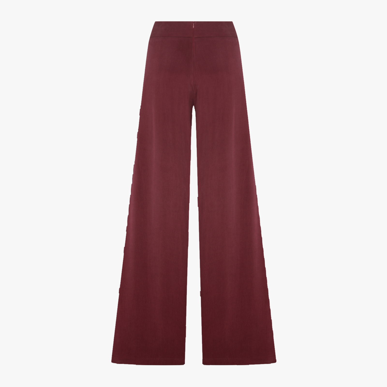Mui Wide-Leg Trousers in Red Plum in Red made by Nazli Ceren