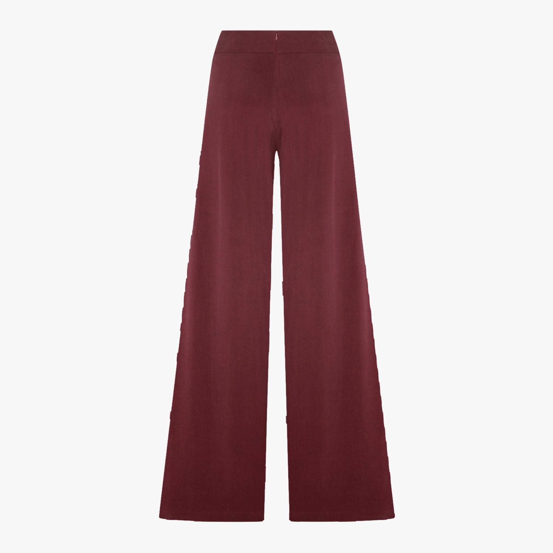 Mui Wide-Leg Trousers in Red Plum in Red made by Nazli Ceren