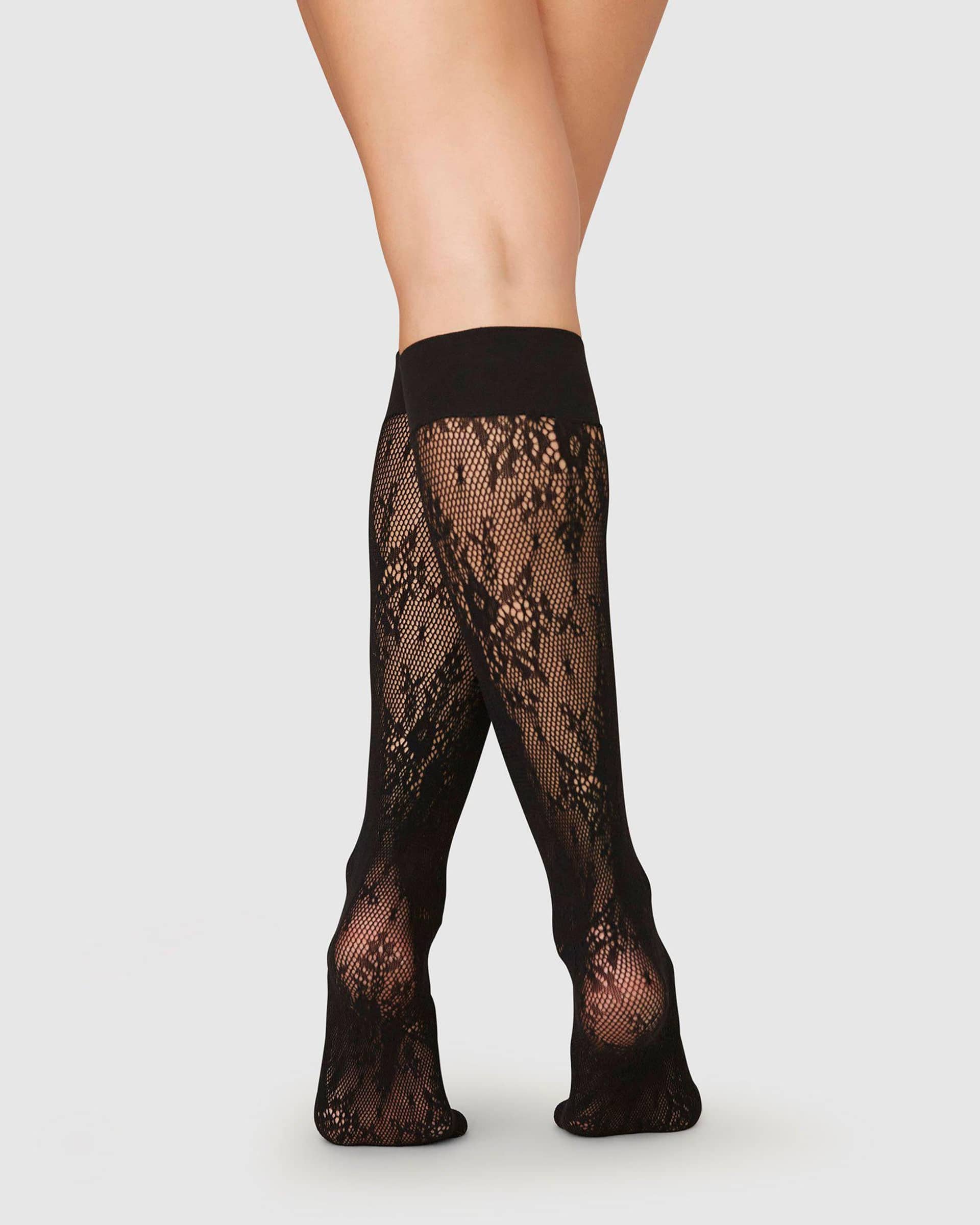 Rosa Lace Knee-Highs made by Swedish Stockings