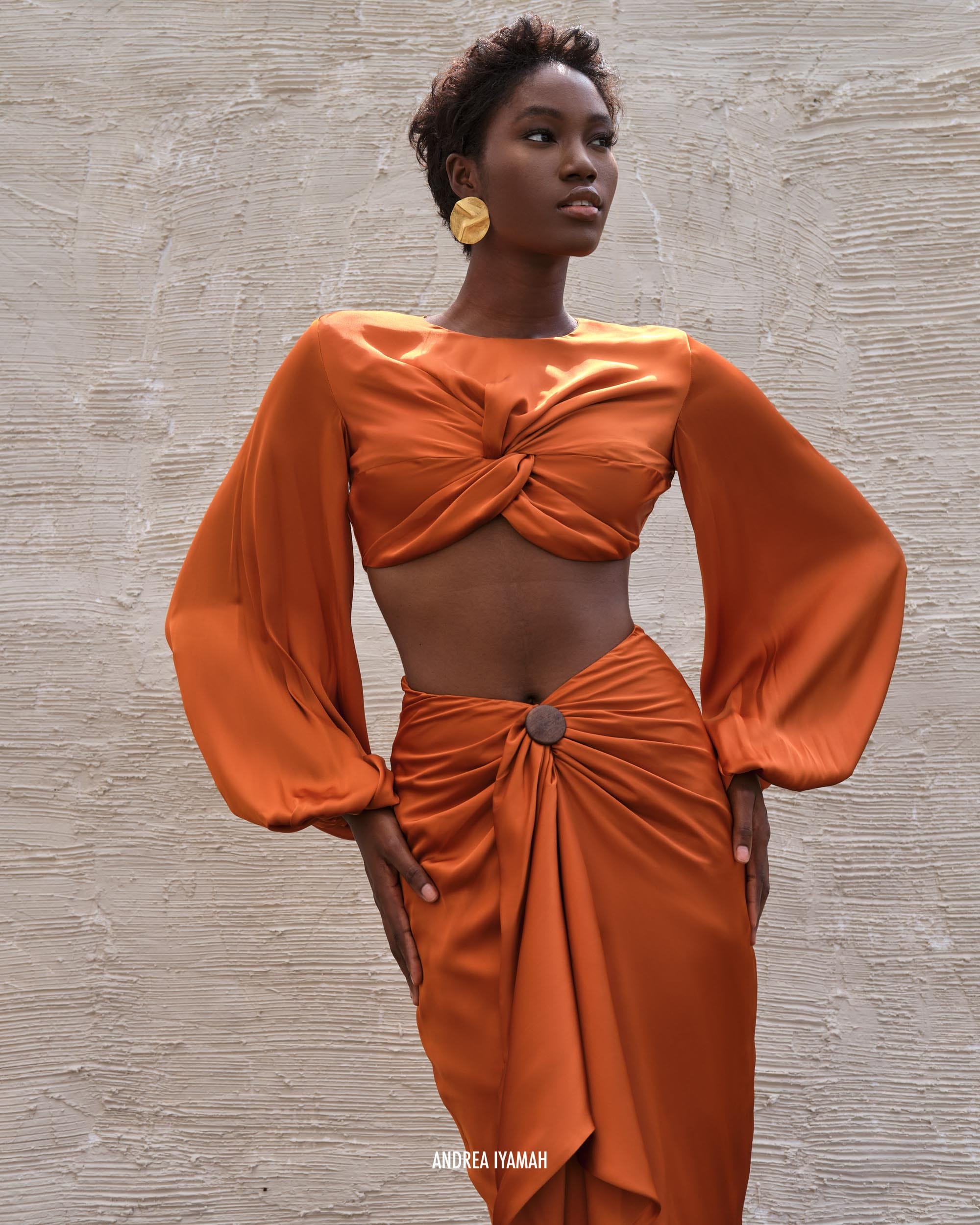 BEHATI RUST CROPPED TOP made by Andrea Iyamah