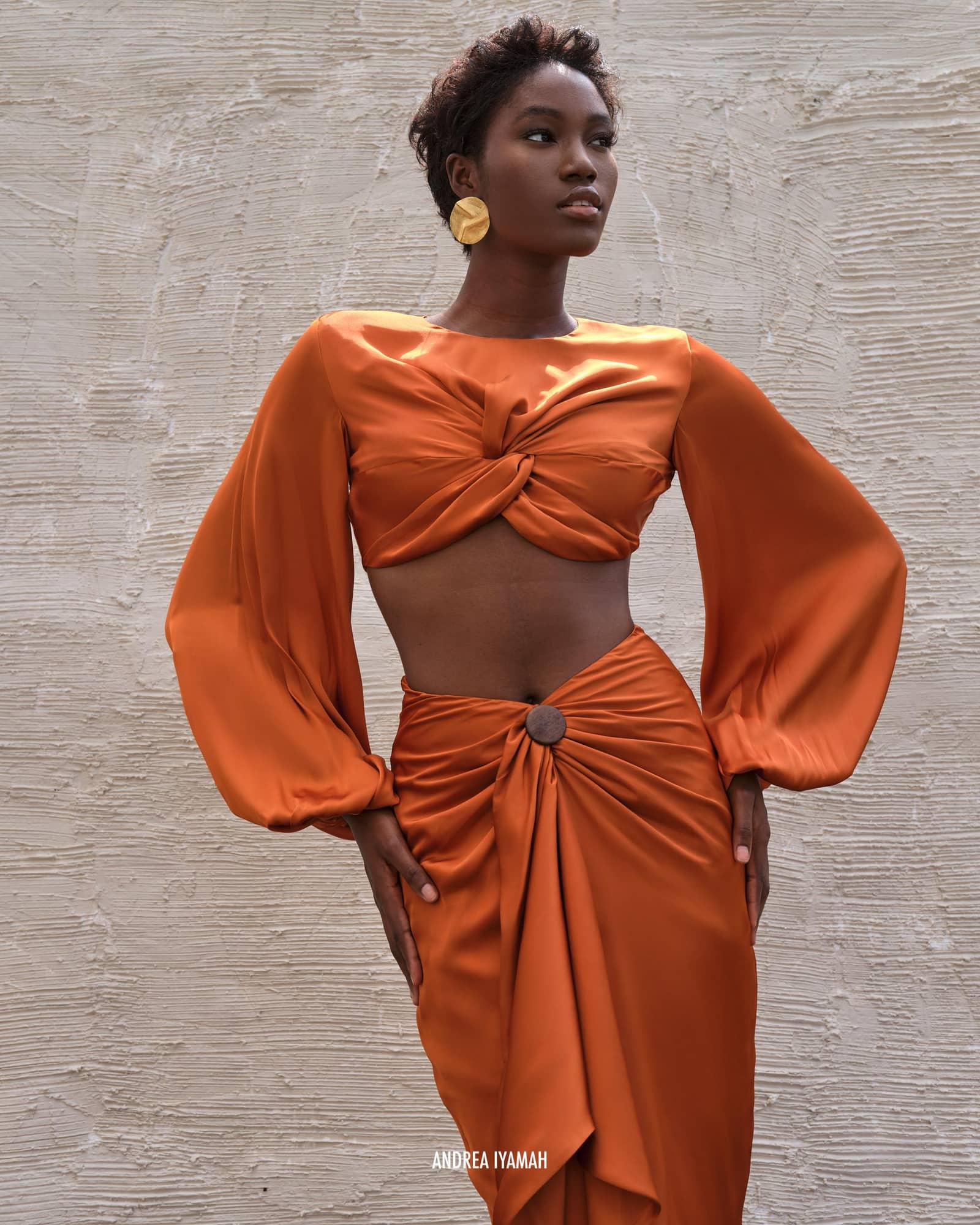 BEHATI RUST CROPPED TOP made by Andrea Iyamah