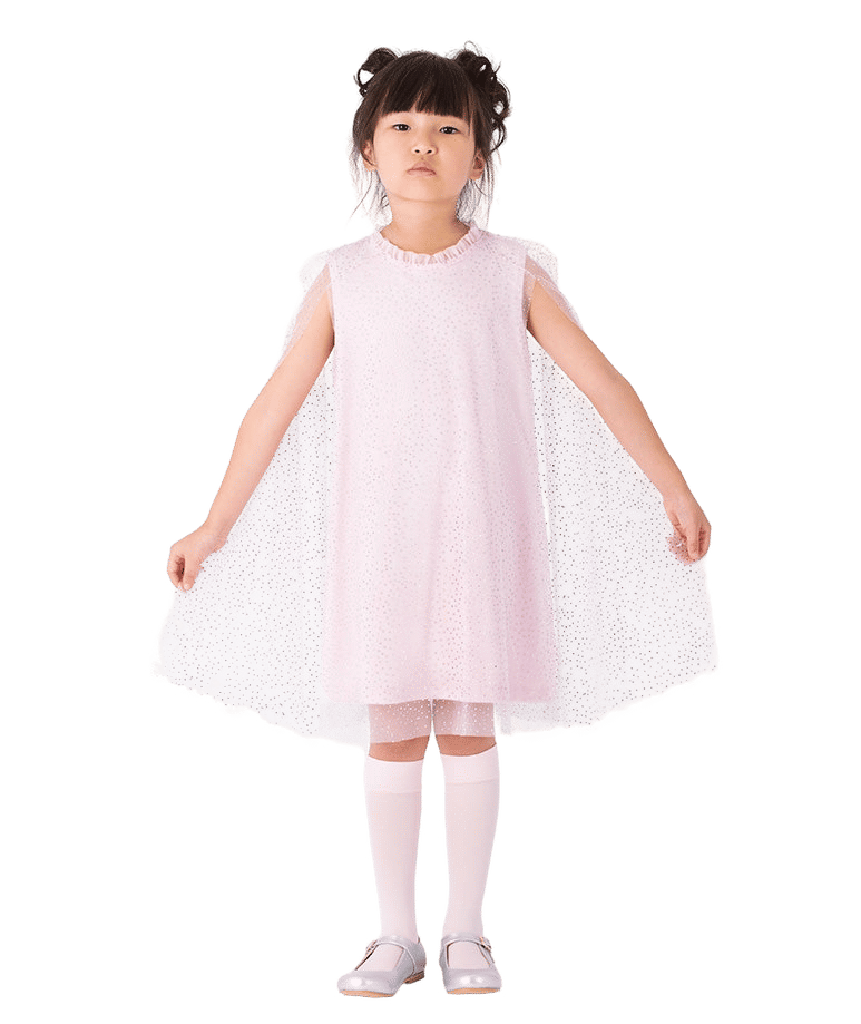 Sparkle Cape Girls Pink Dress made by Mama Luma