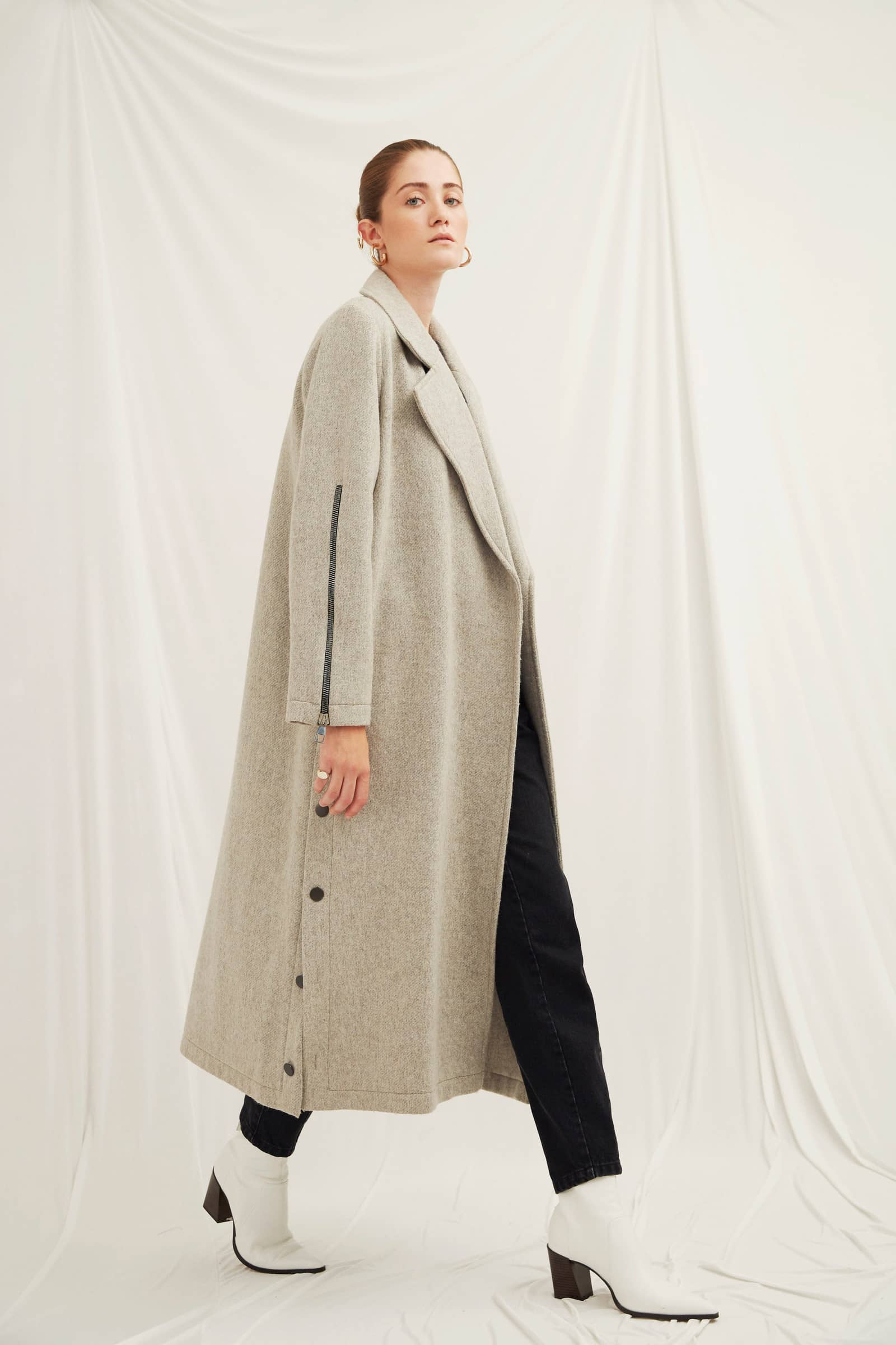 Isha Wool Blend Long Coat made by Nazli Ceren