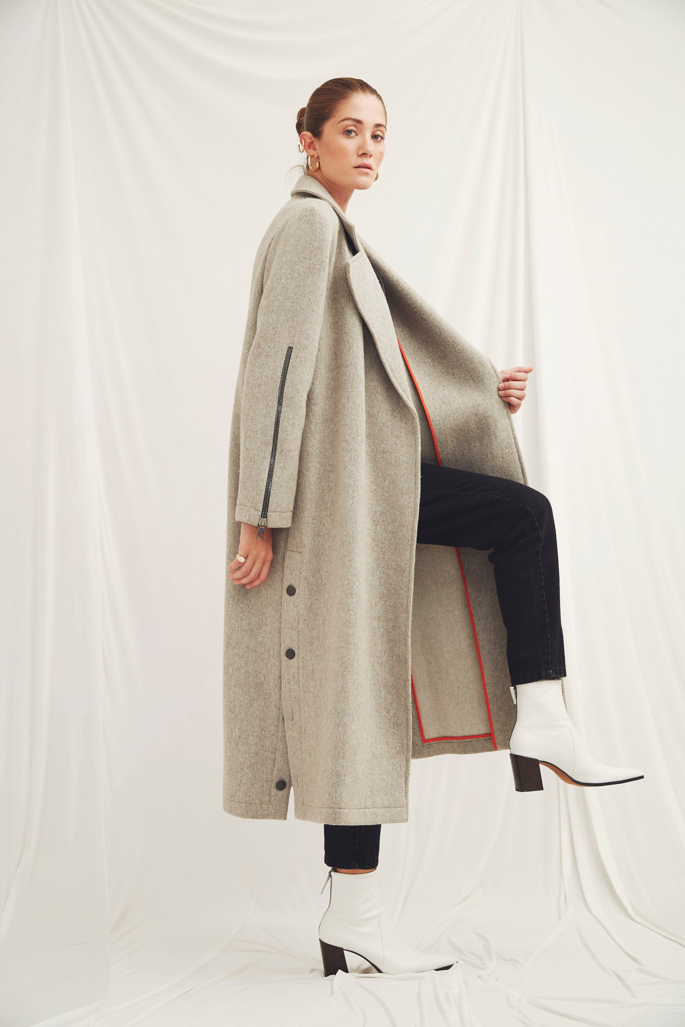 Isha Wool Blend Long Coat made by Nazli Ceren