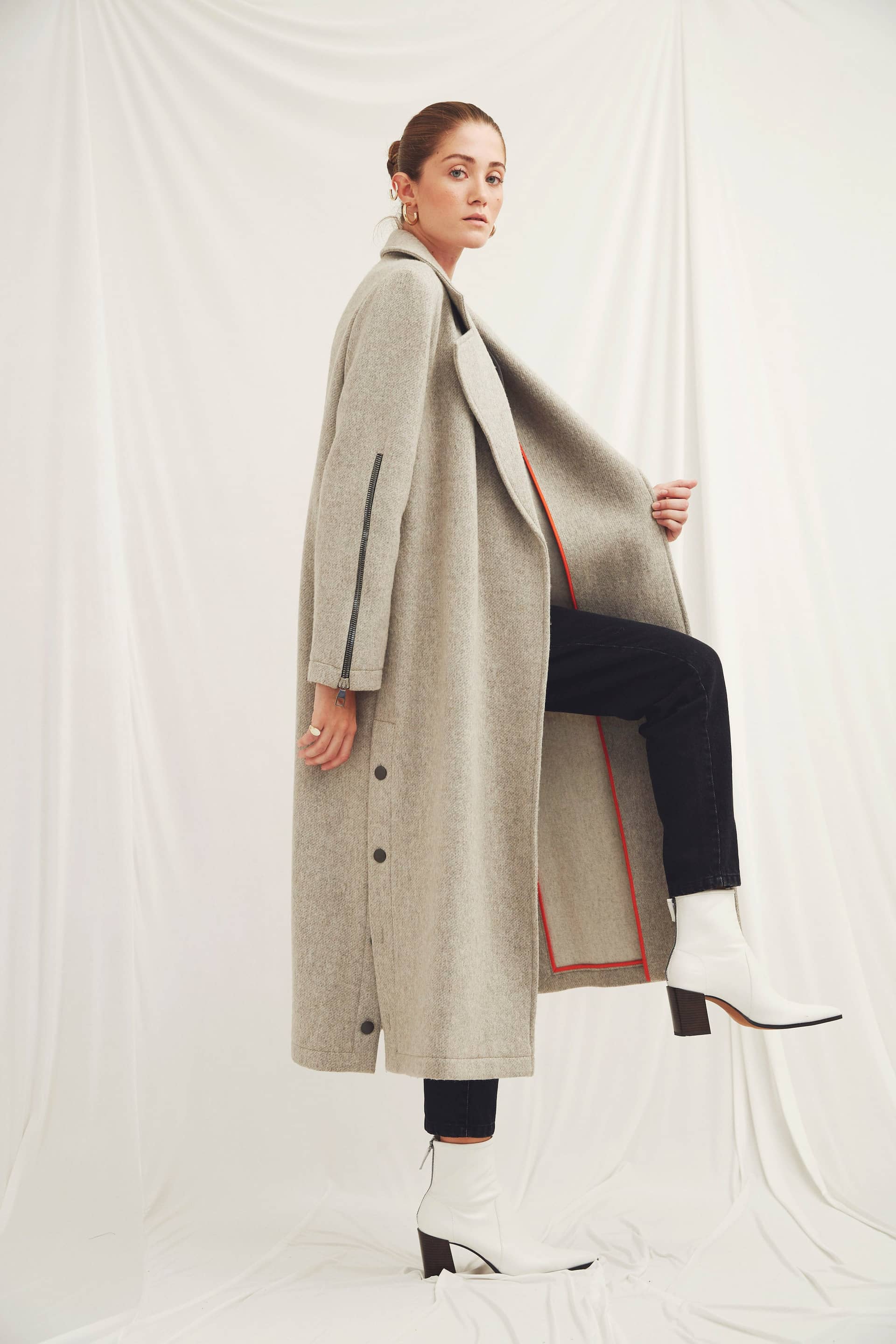 Isha Wool Blend Long Coat made by Nazli Ceren