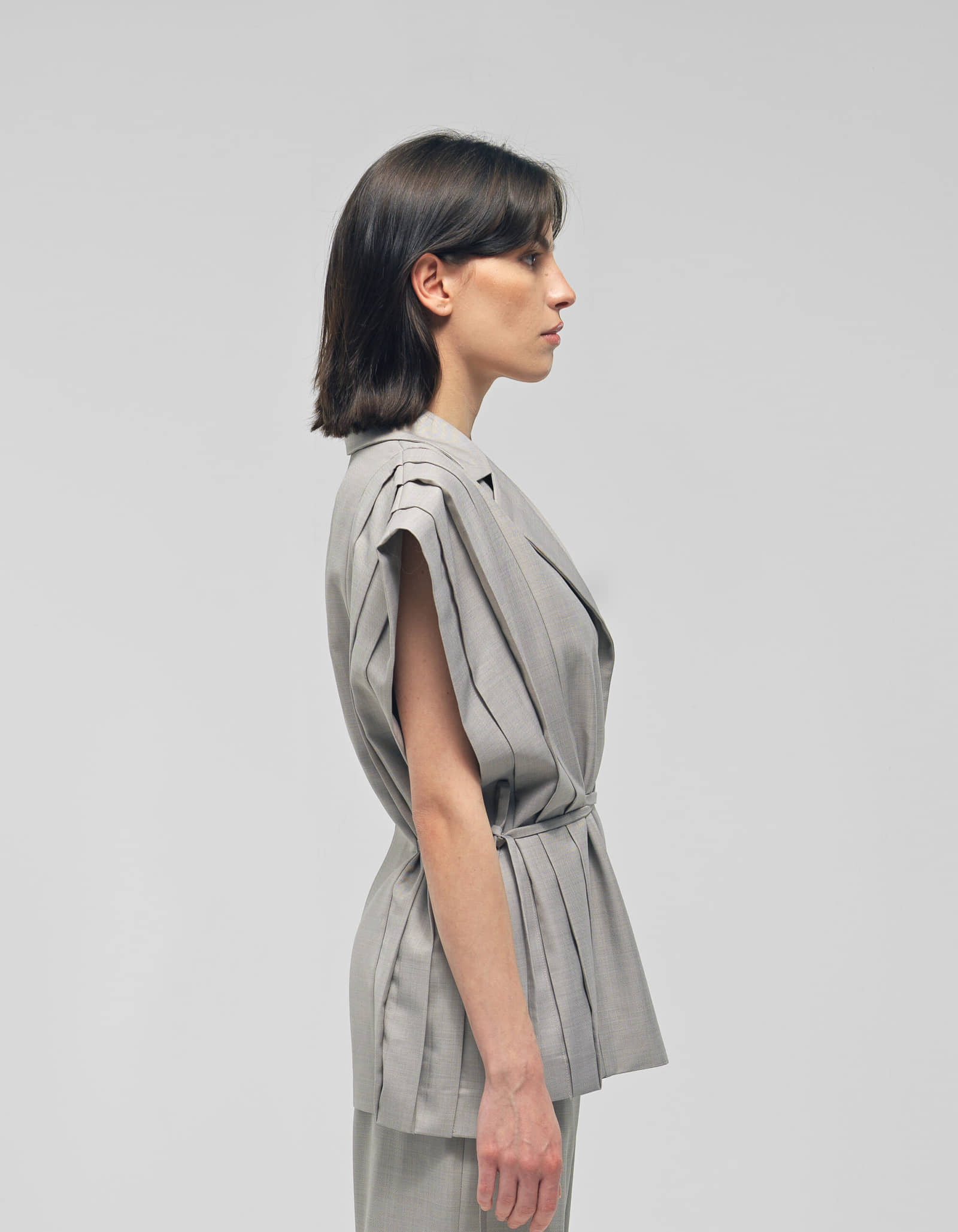 ARRIETY Grey Single Breasted Jacket made by MAET