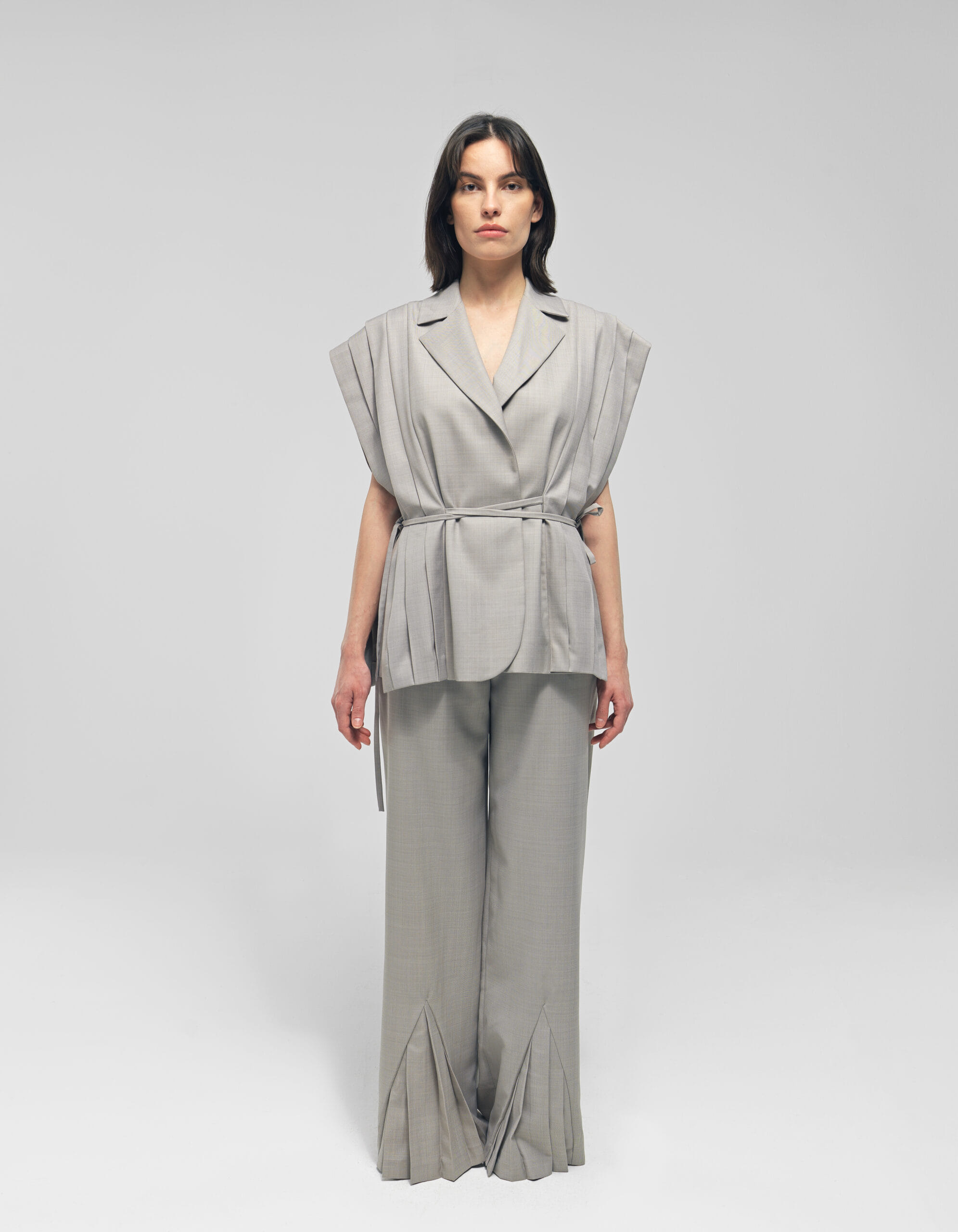 ARRIETY Grey Single Breasted Jacket made by MAET