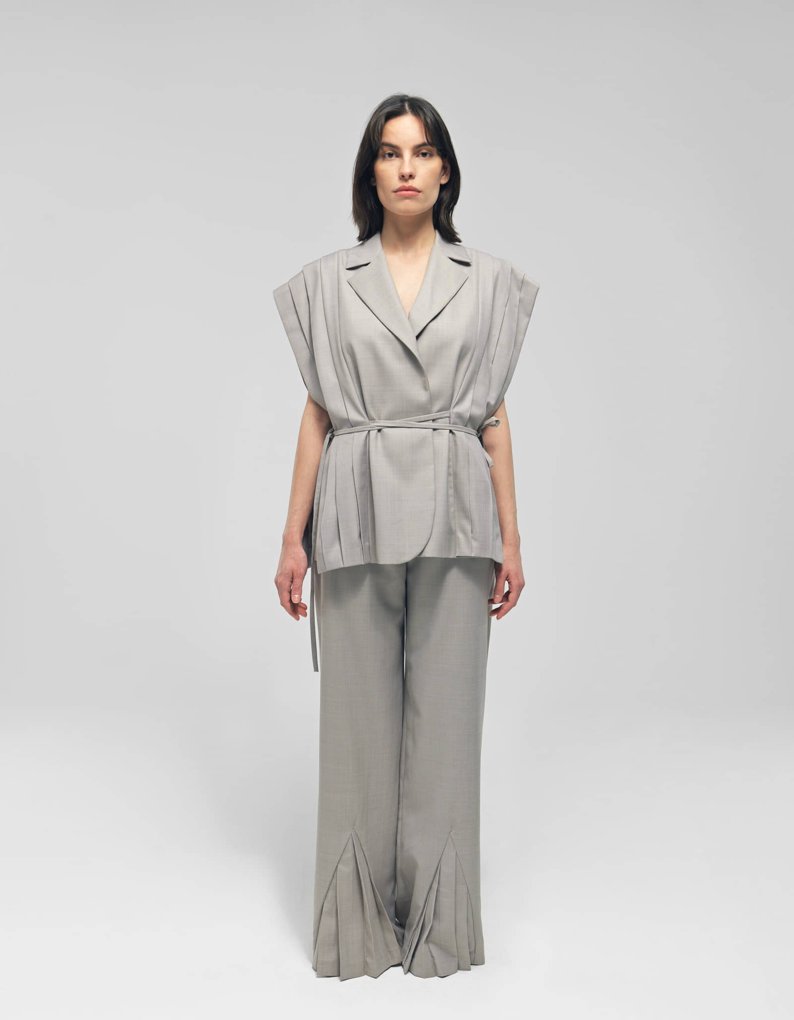 ARRIETY Grey Single Breasted Jacket made by MAET