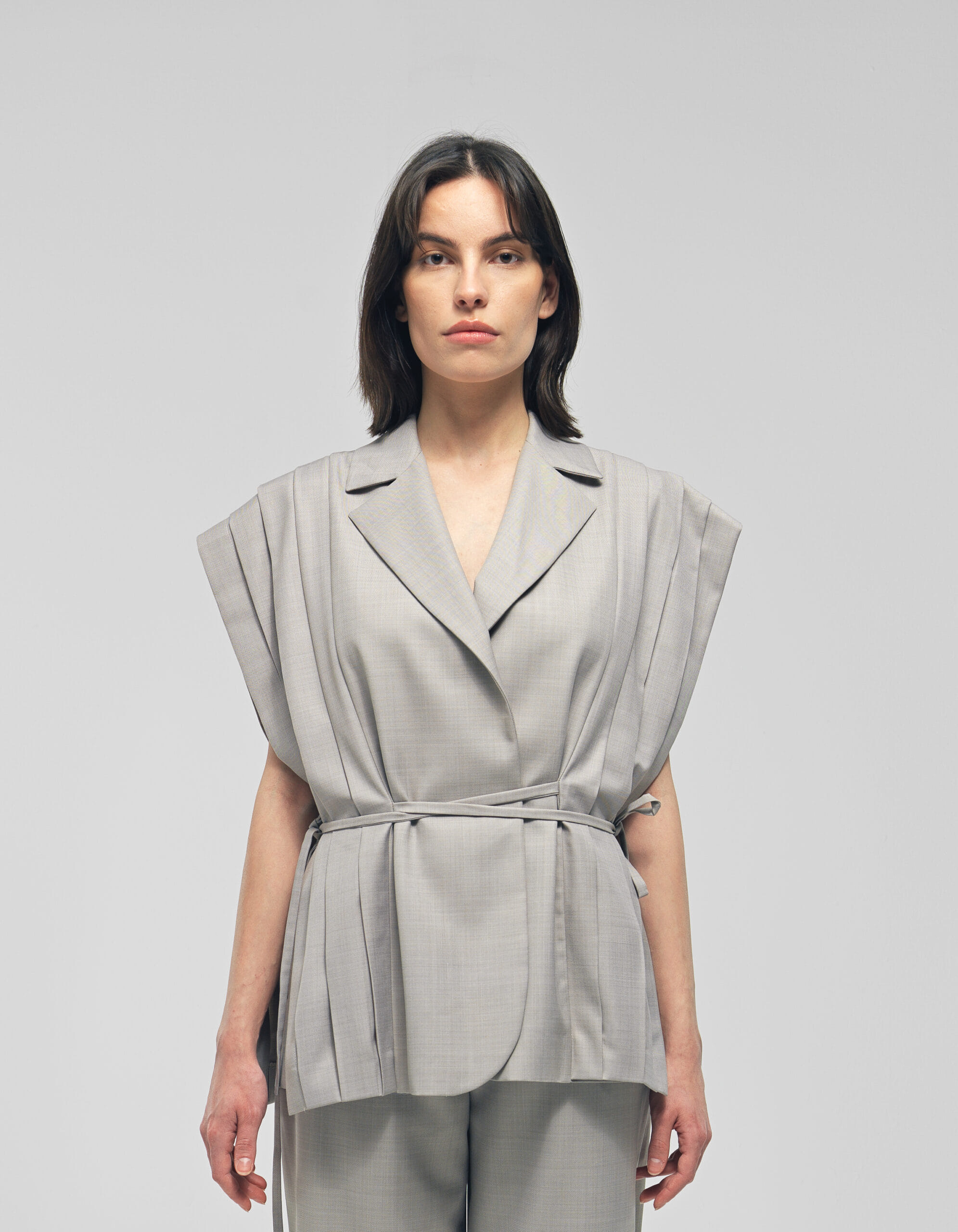 ARRIETY Grey Single Breasted Jacket made by MAET