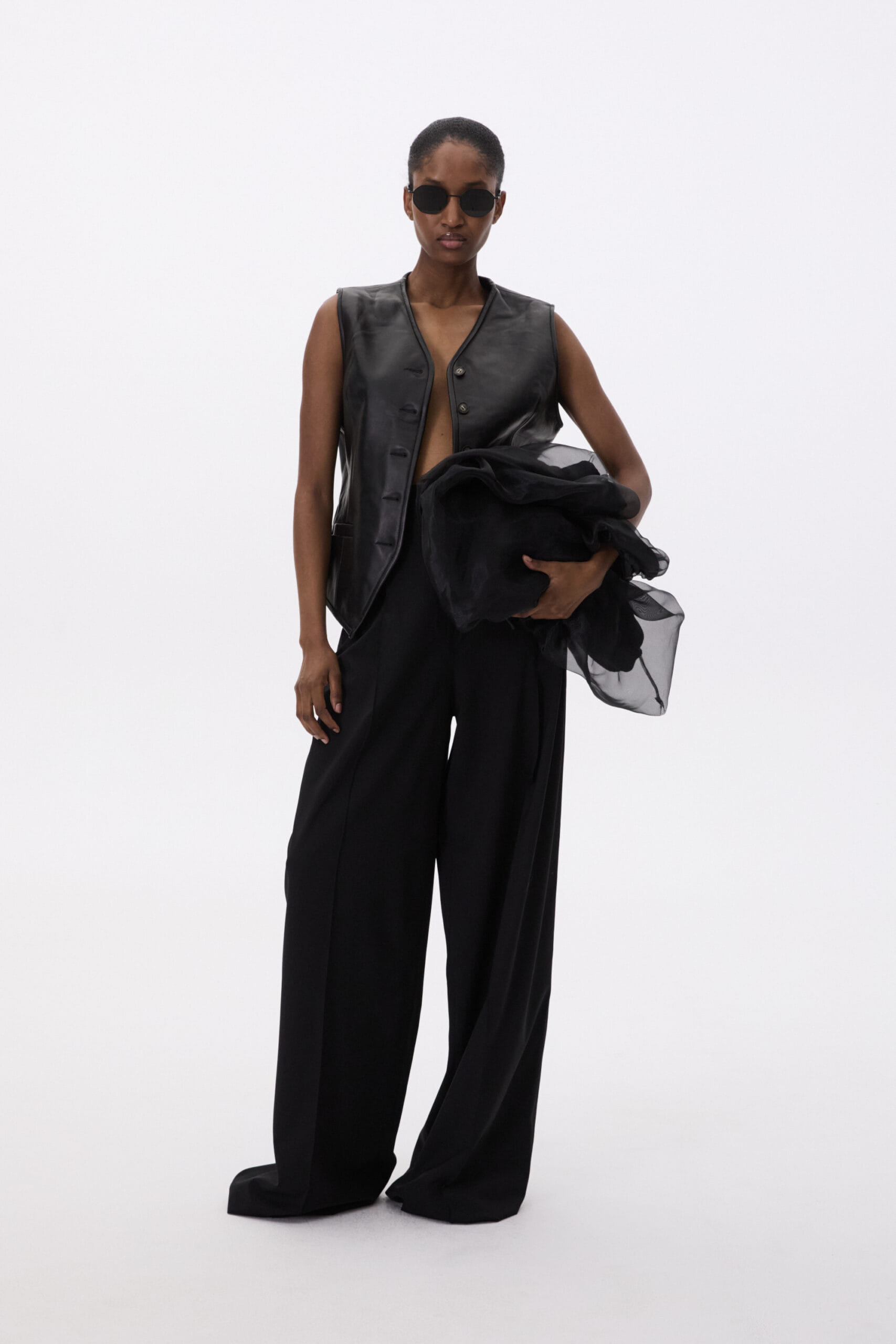 Leather Waistcoat In Black made by YAVORSKA