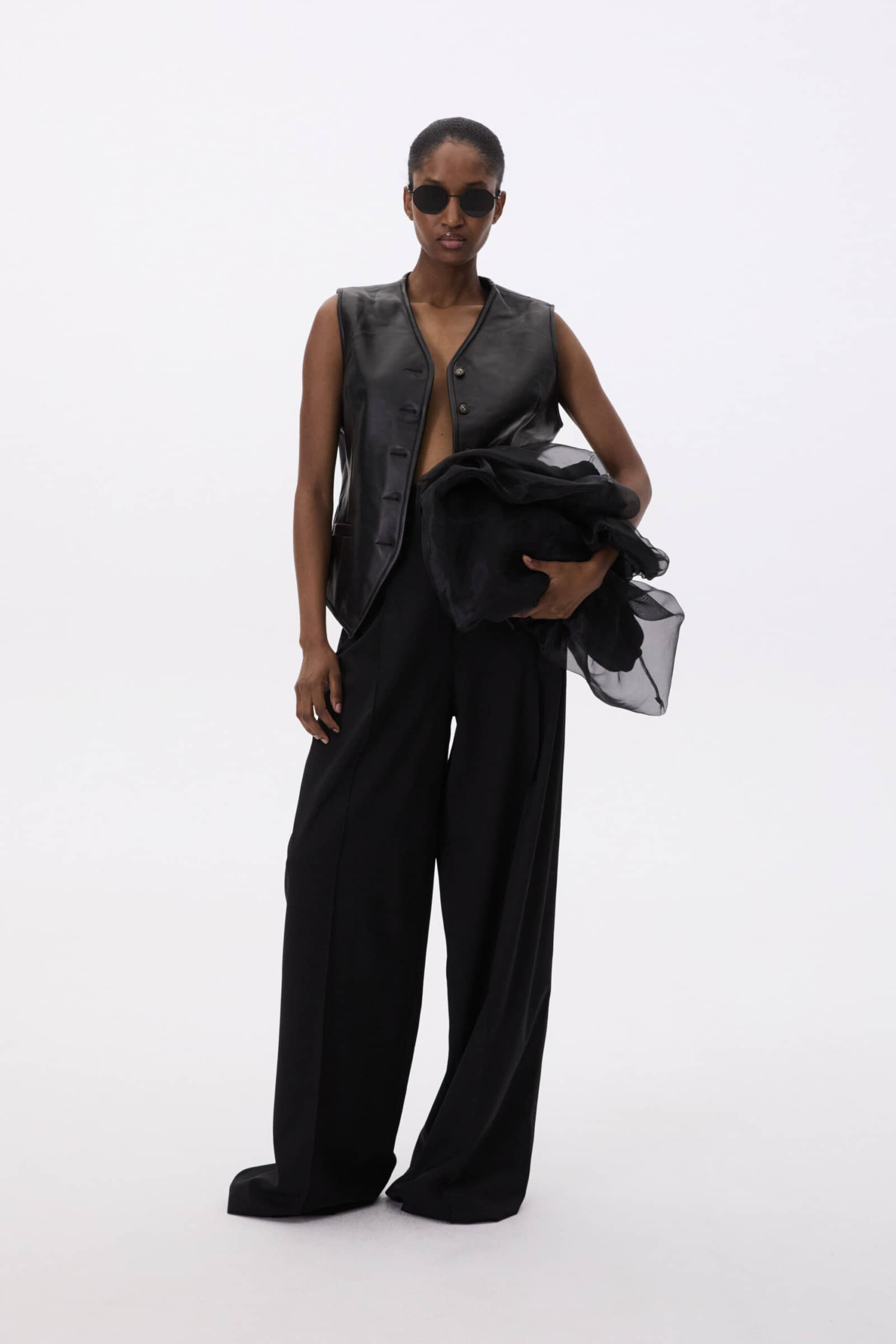 Leather Waistcoat In Black made by YAVORSKA