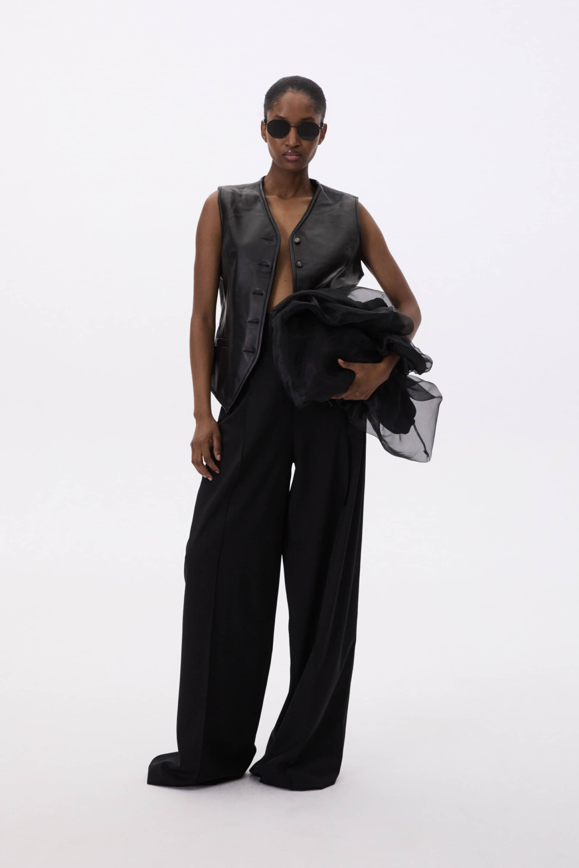 Leather Waistcoat In Black made by YAVORSKA