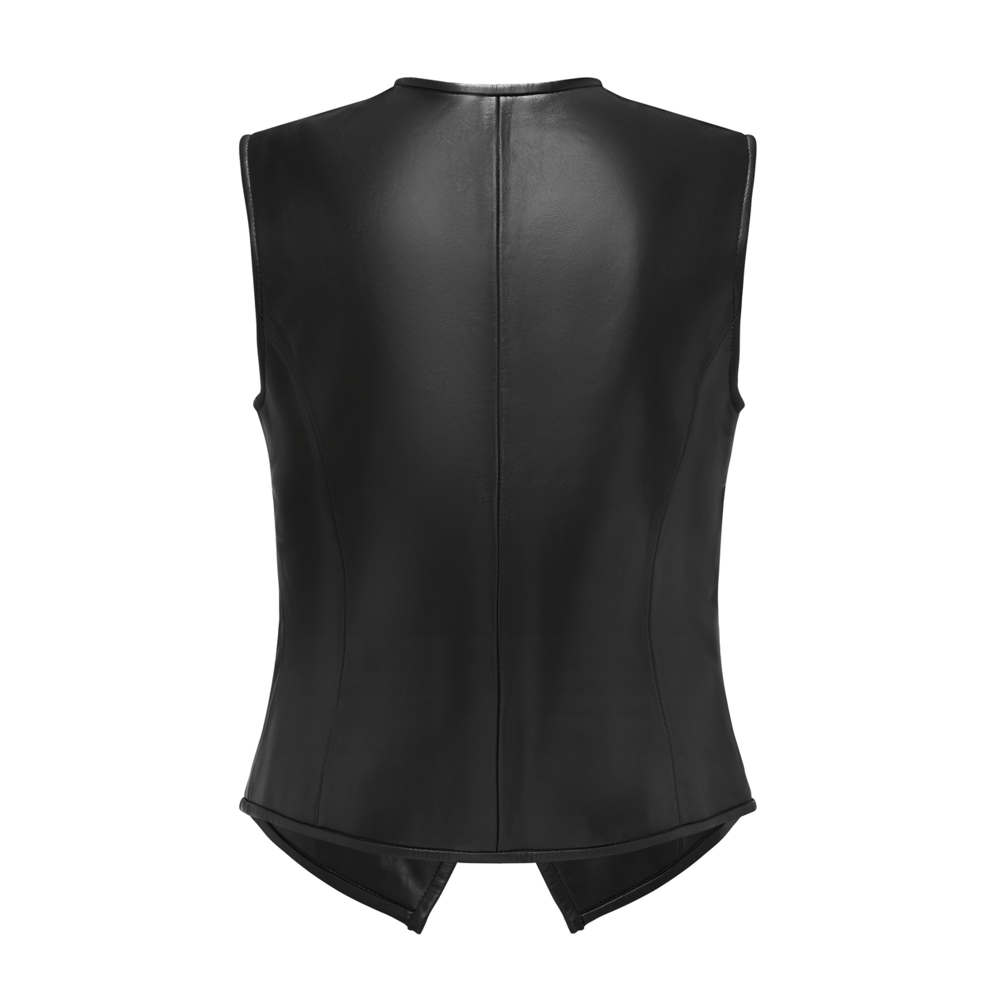 Leather Waistcoat In Black made by YAVORSKA