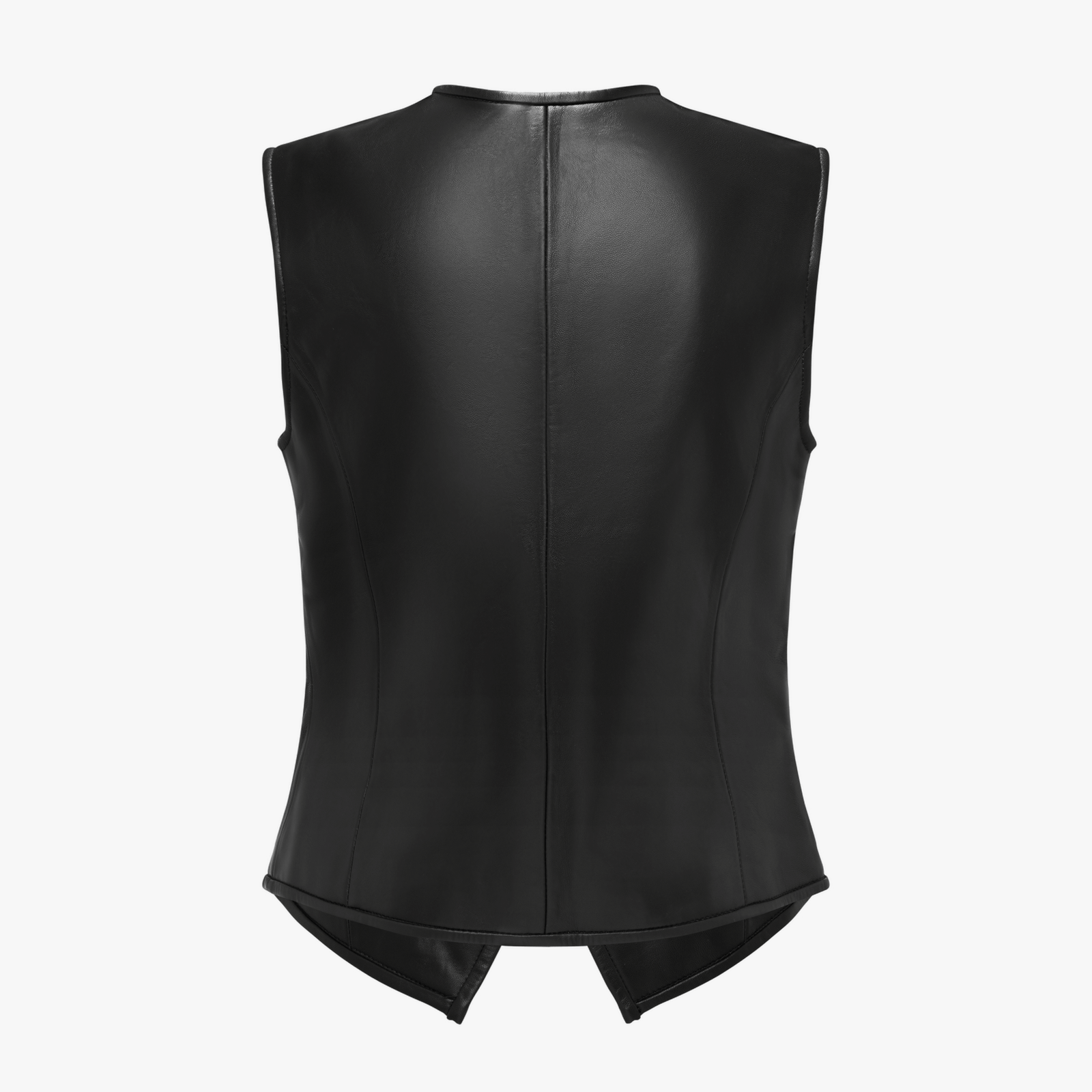 Leather Waistcoat In Black made by YAVORSKA