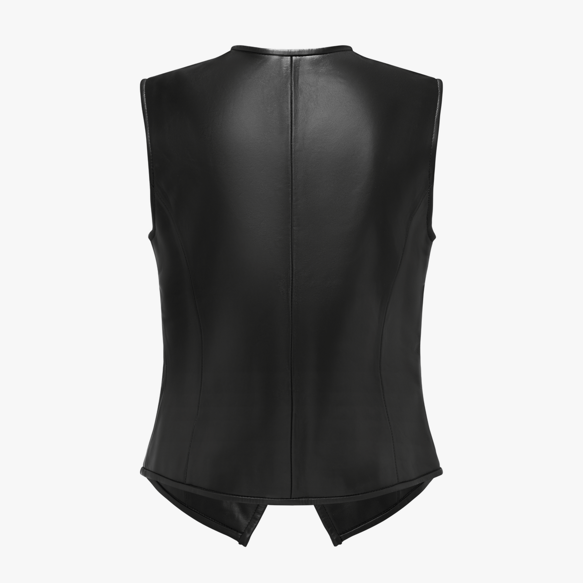 Leather Waistcoat In Black made by YAVORSKA