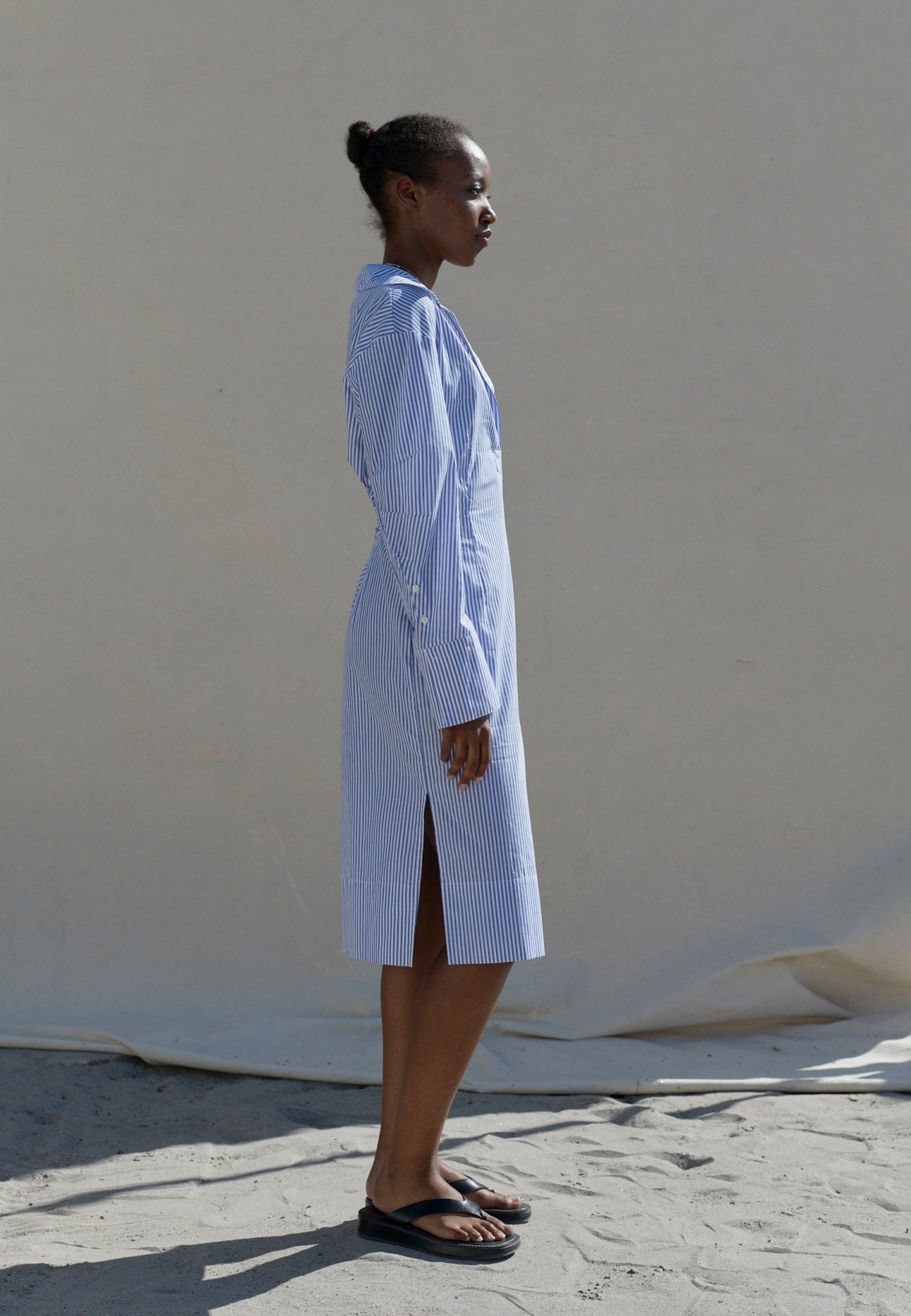 Piper Dress - Blue stripe in Blue made by HERSKIND