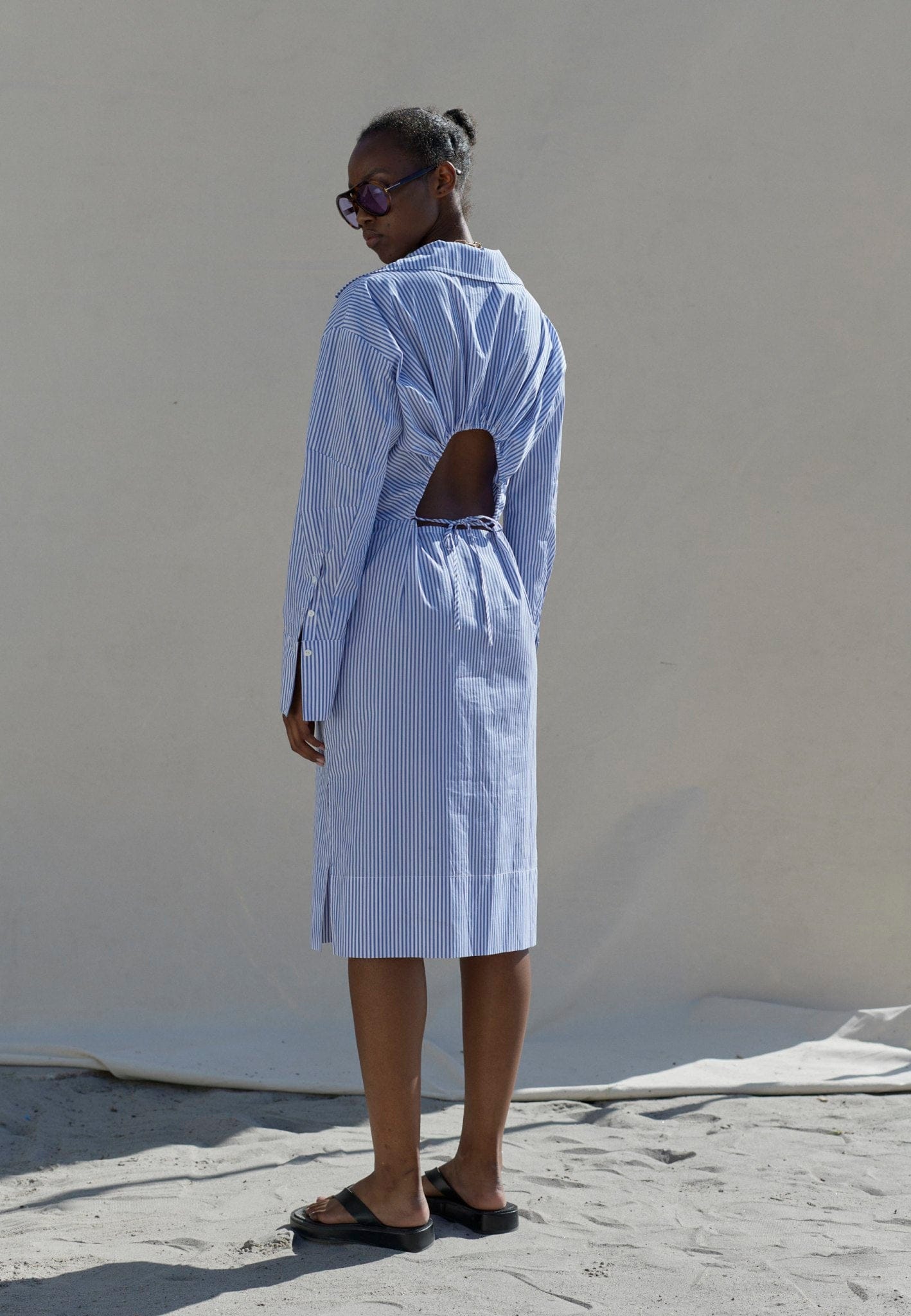 Piper Dress - Blue stripe in Blue made by HERSKIND