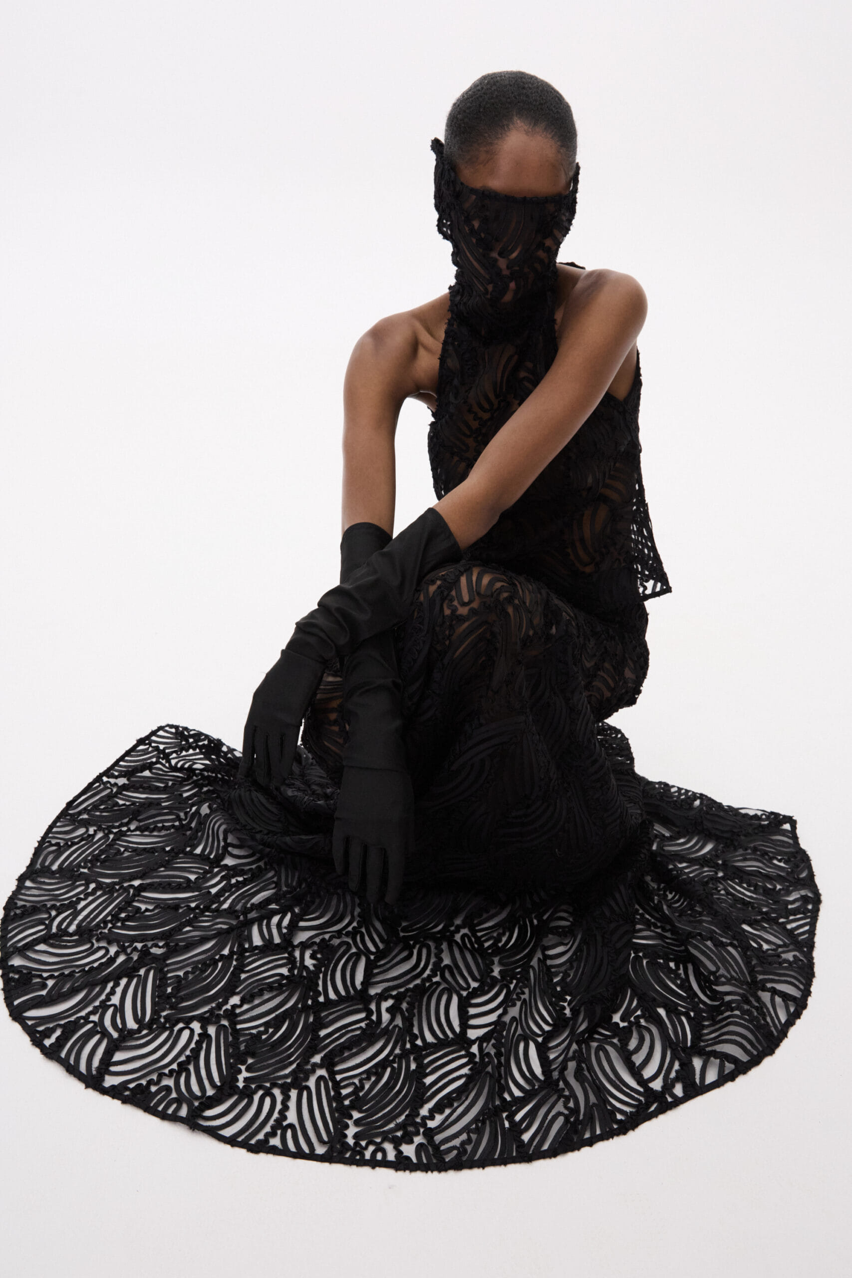 Maxi Flared Openwork Skirt made by YAVORSKA