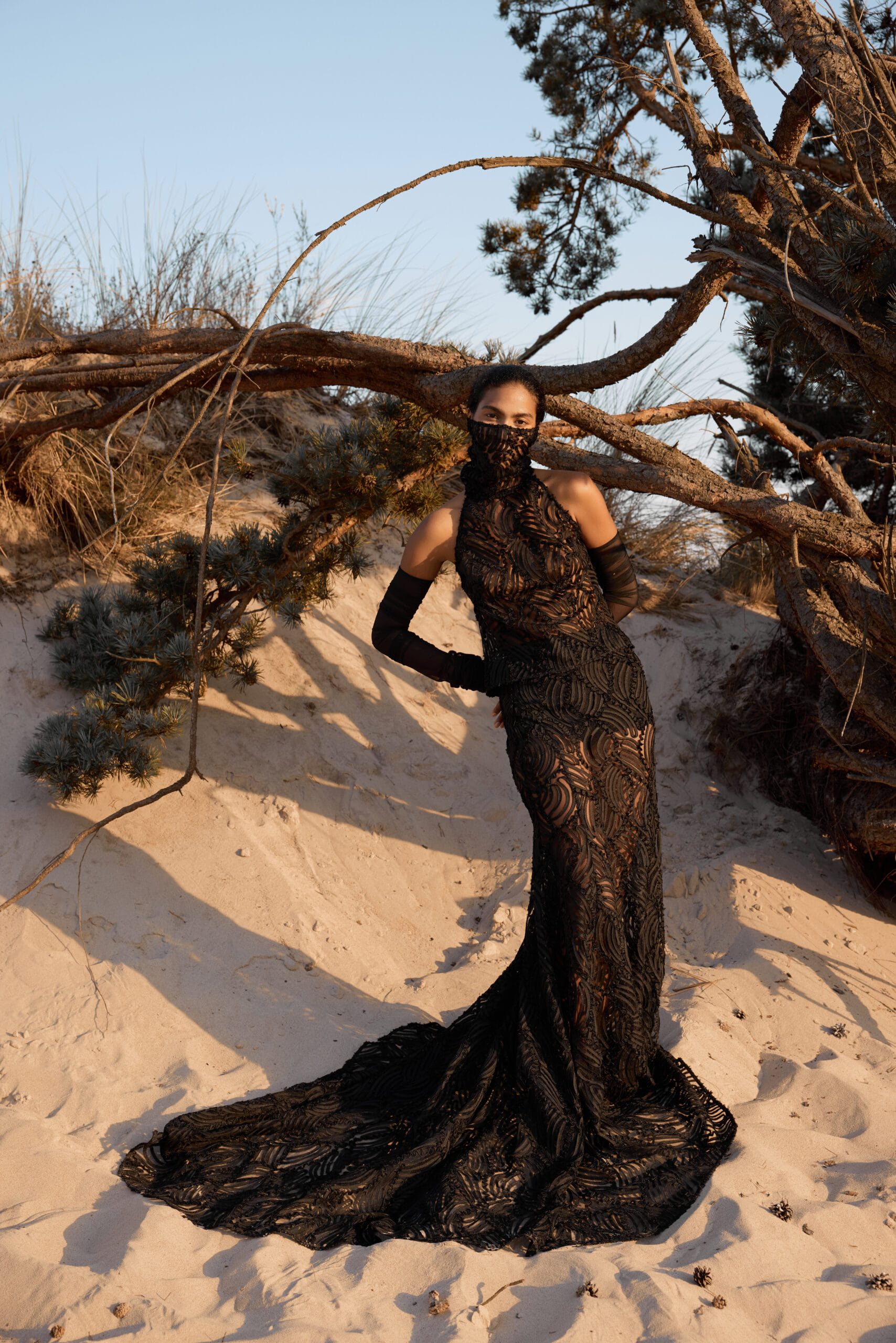 Maxi Flared Openwork Skirt made by YAVORSKA