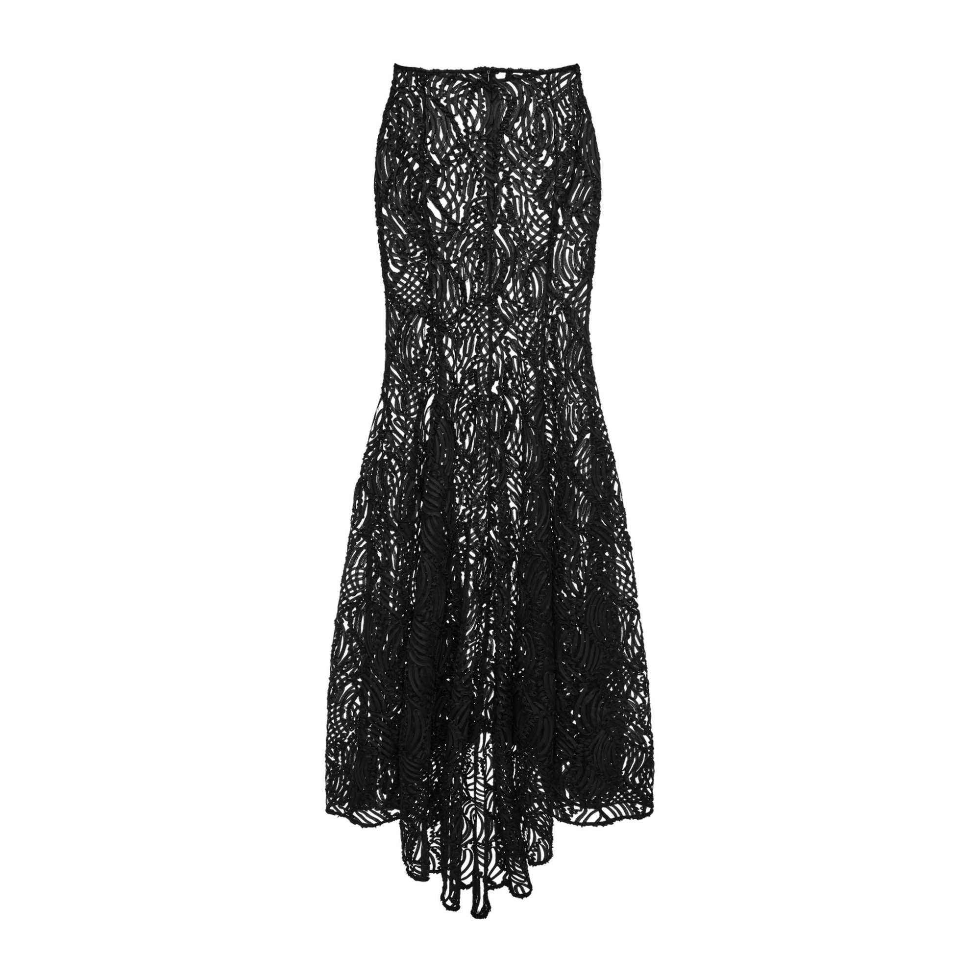 Maxi Flared Openwork Skirt made by YAVORSKA