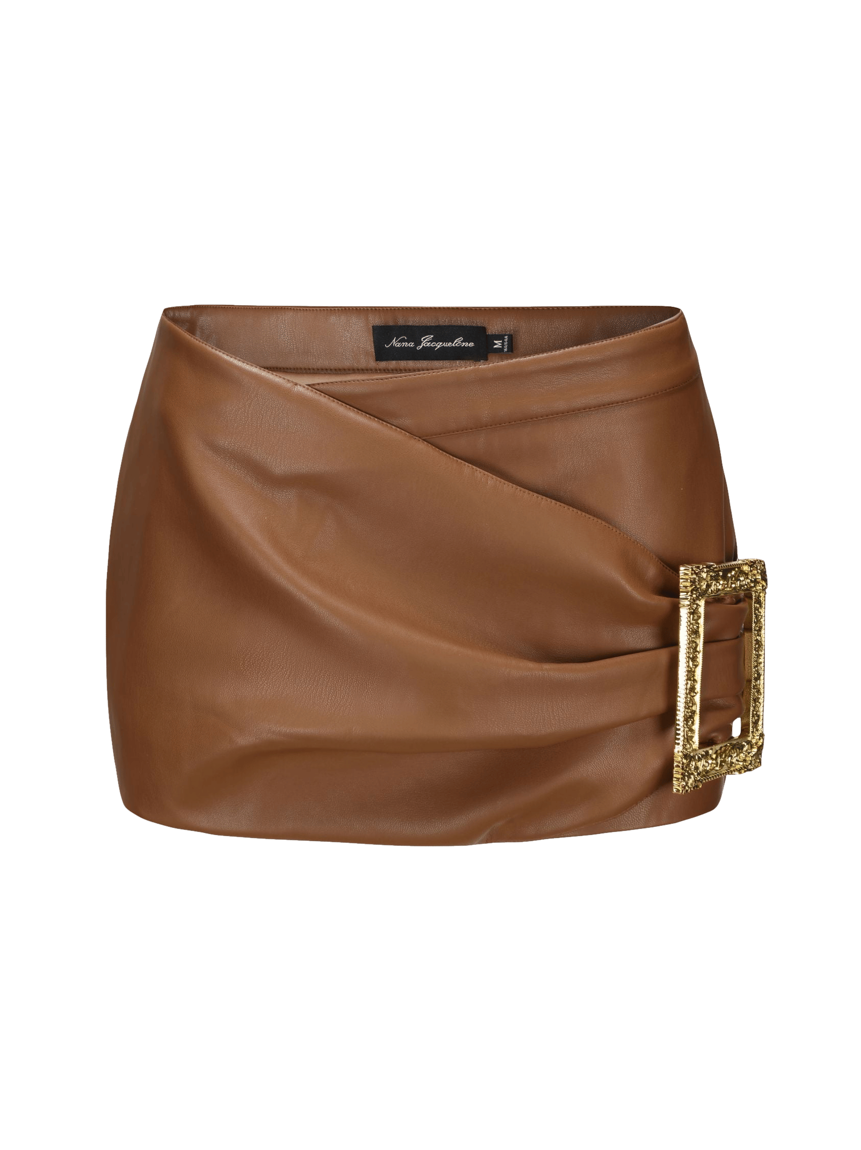 Miranda Leather Mini Skirt (Brown) in Brown made by Nana Jacqueline