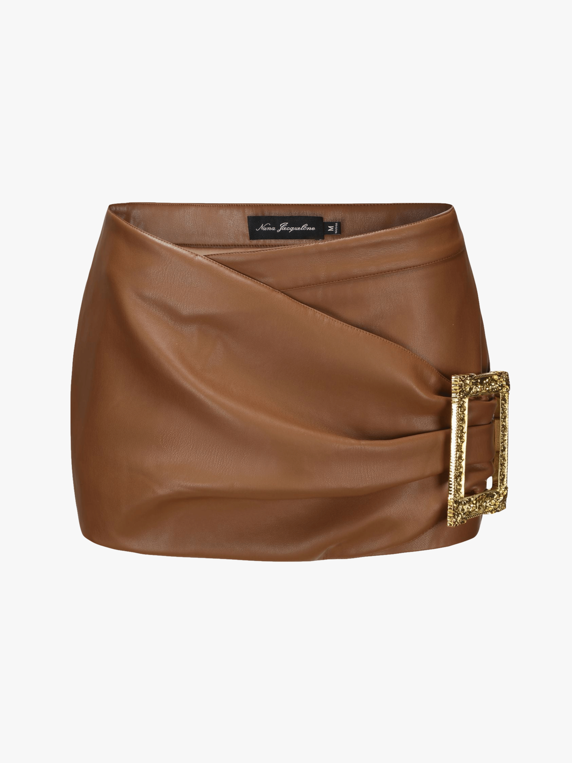 Miranda Leather Mini Skirt (Brown) in Brown made by Nana Jacqueline