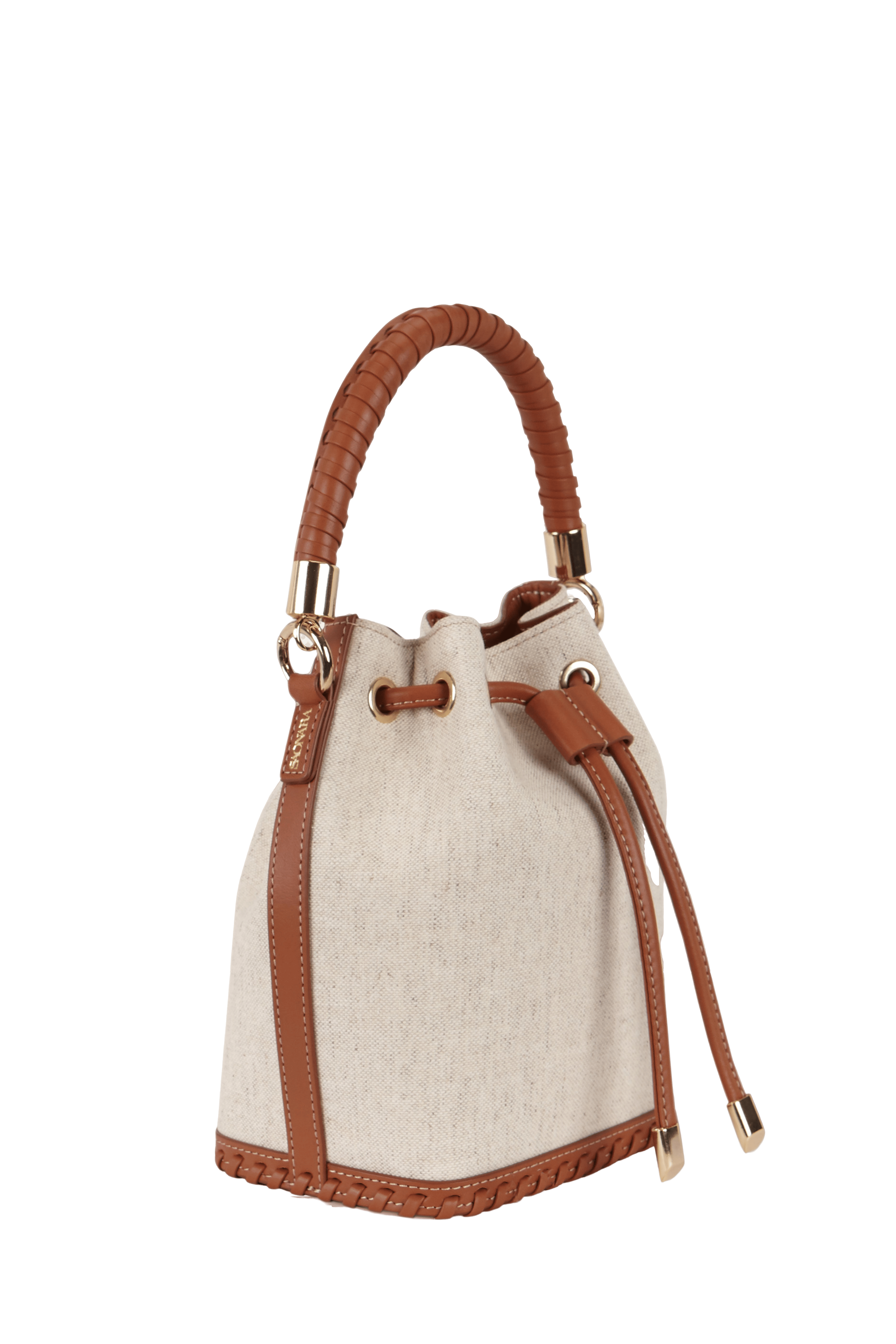 SAONARA MINI BUCKET LINEN / CANDY LEATHER made by Saonara