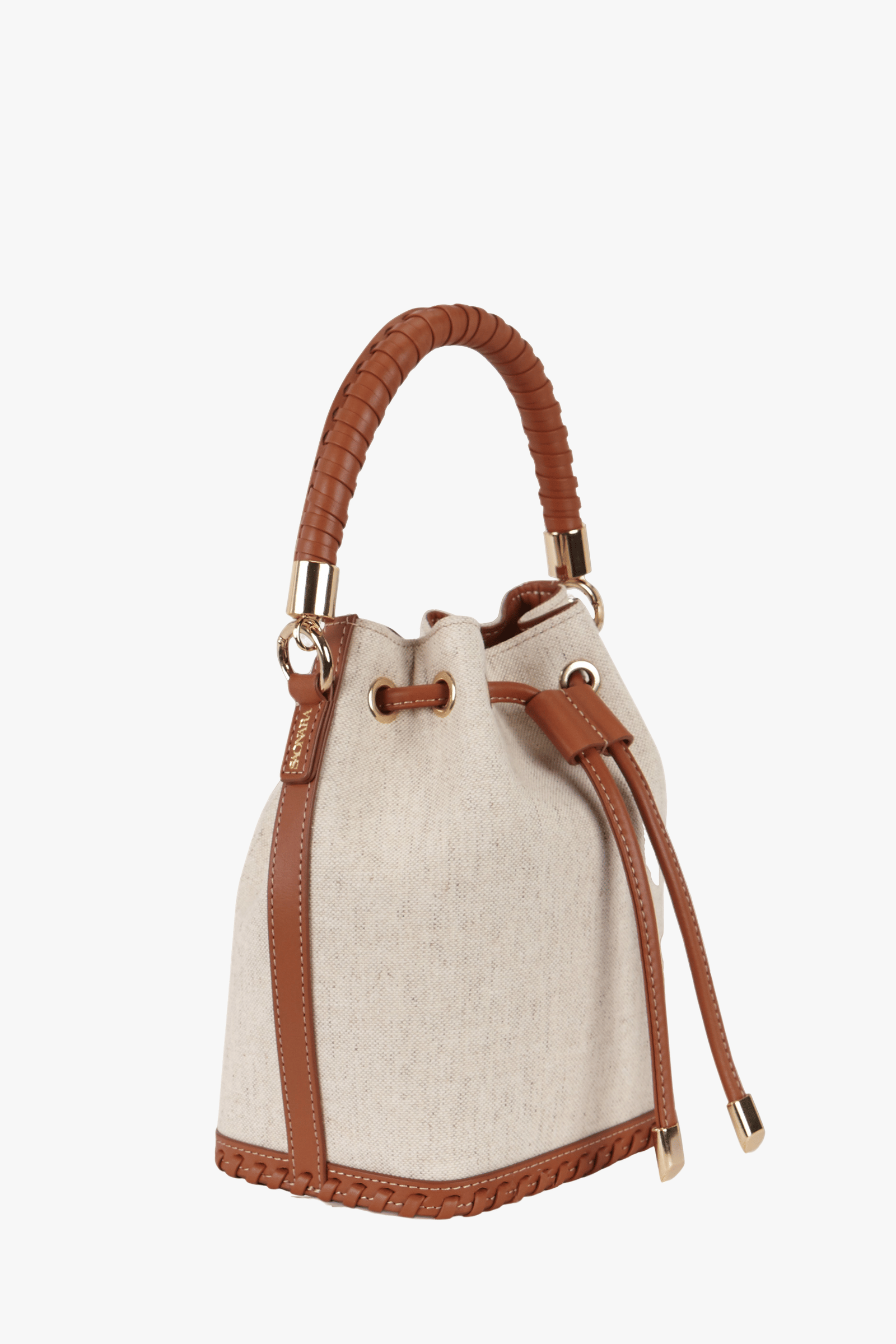 SAONARA MINI BUCKET LINEN / CANDY LEATHER made by Saonara