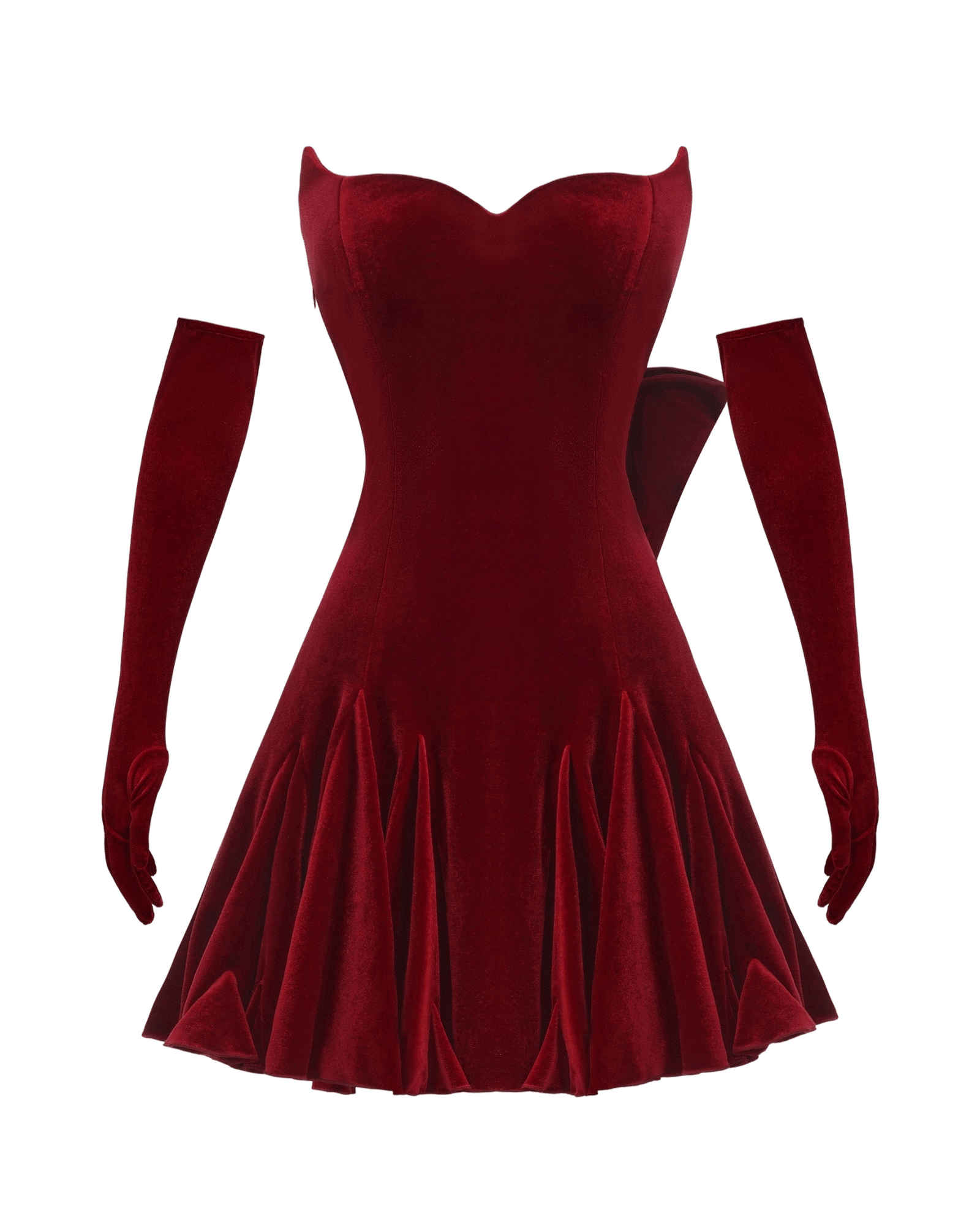 Madeleine Velvet Mini Dress (Red) made by Nana Jacqueline