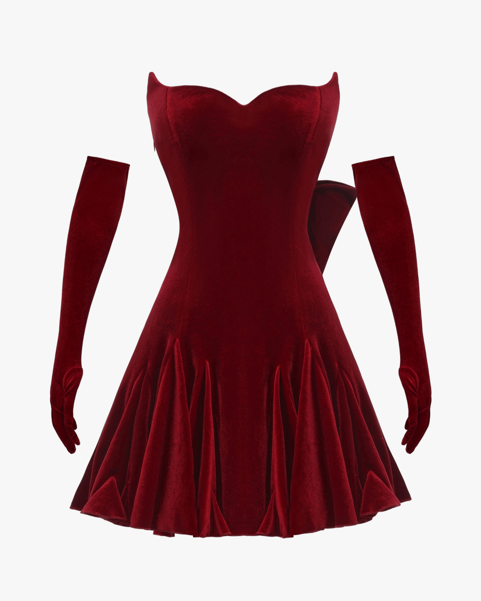 Madeleine Velvet Mini Dress (Red) made by Nana Jacqueline