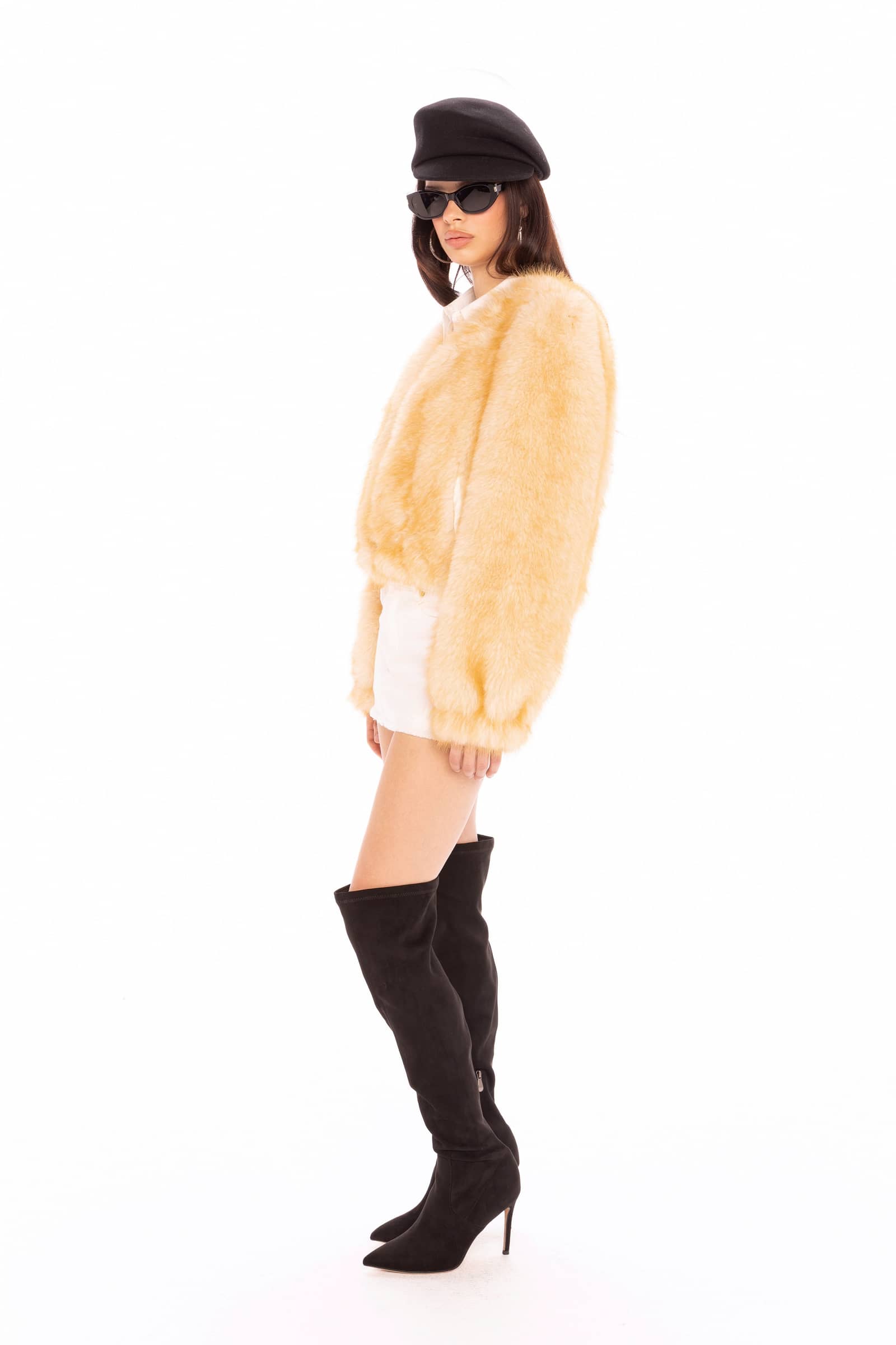 Lavinia Short Faux Fur Jacket made by Nana Jacqueline