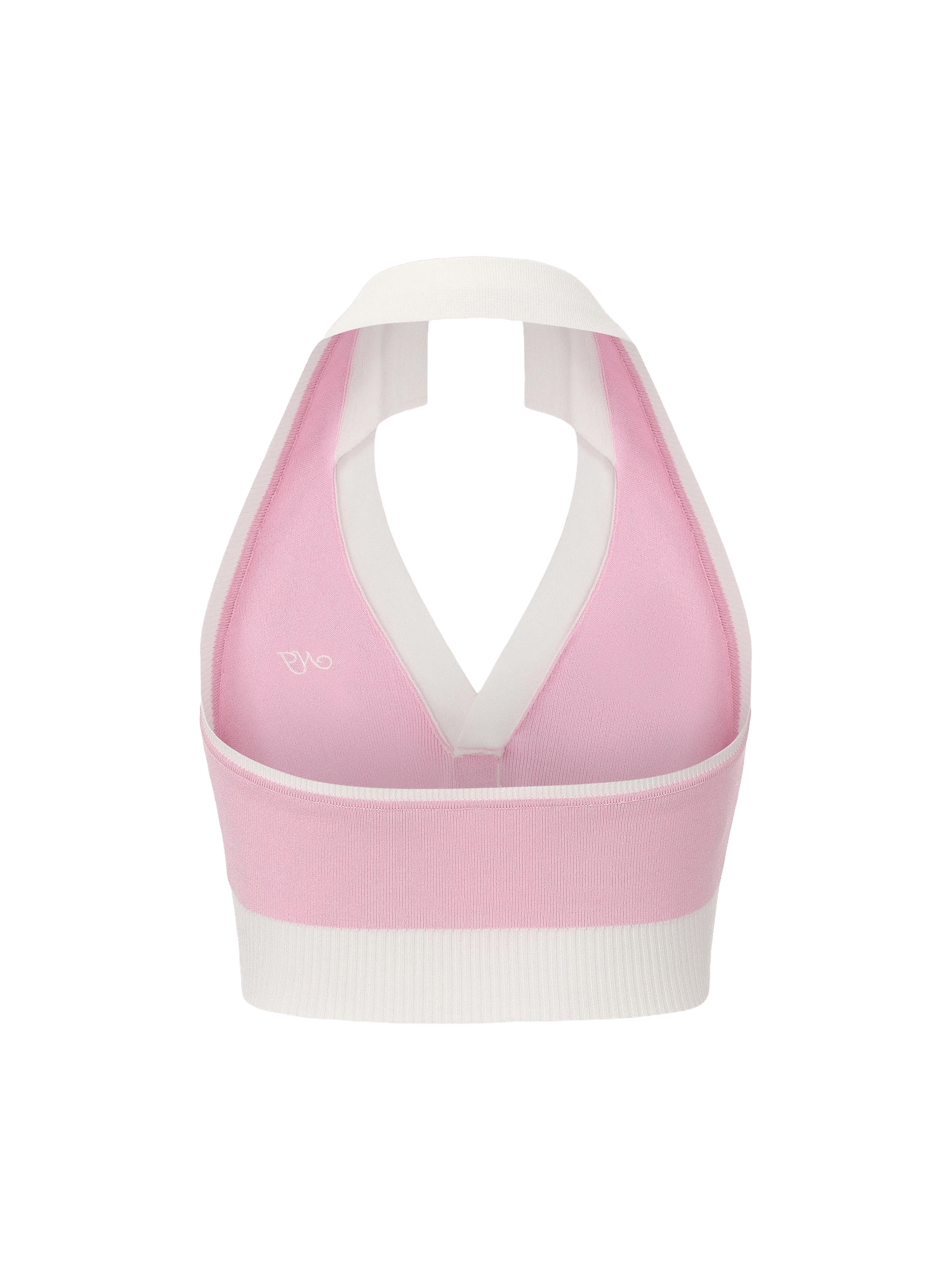 Wilhelmina Contrast Halter Knit Pink Top made by Nana Jacqueline