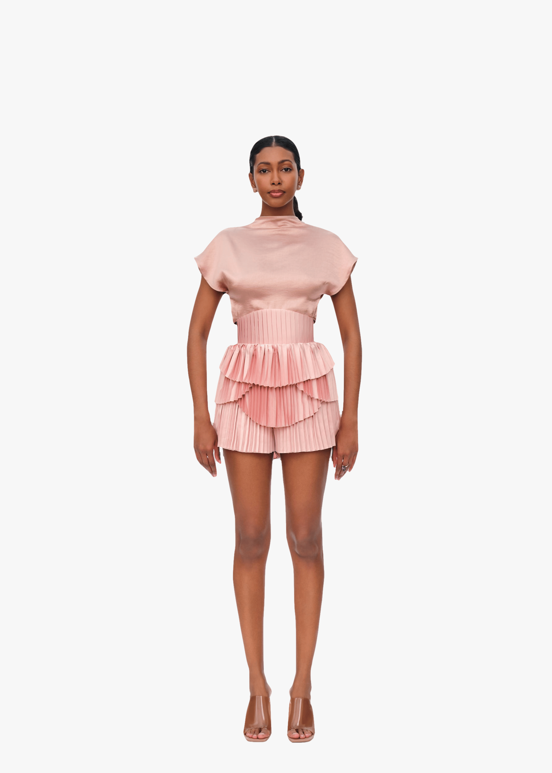 HIBI SHORTS - PEARL PINK in Pink made by Andrea Iyamah