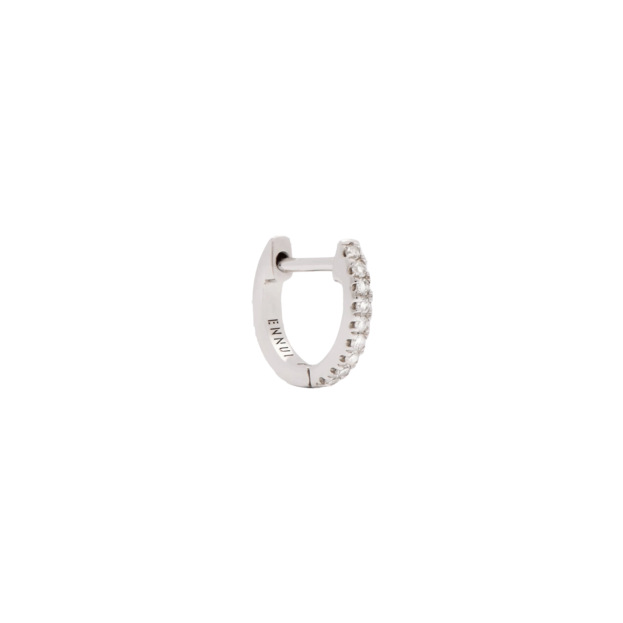 HUGGIE WHITE DIAMOND & WHITE GOLD - 8mm made by ENNUI