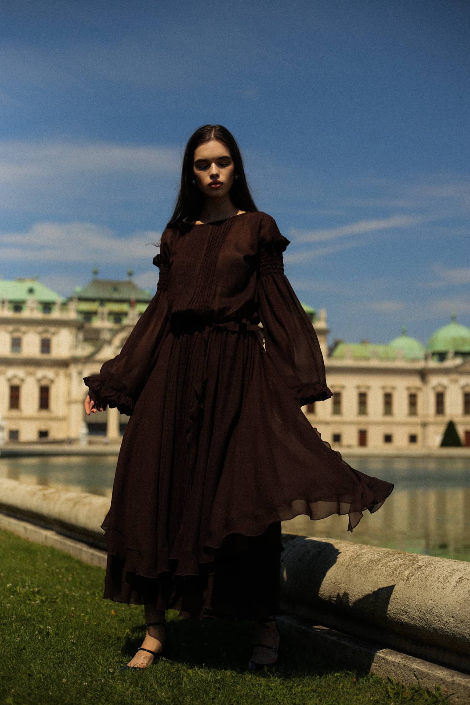 CHIFFON MAXI DRESS made by Guranda