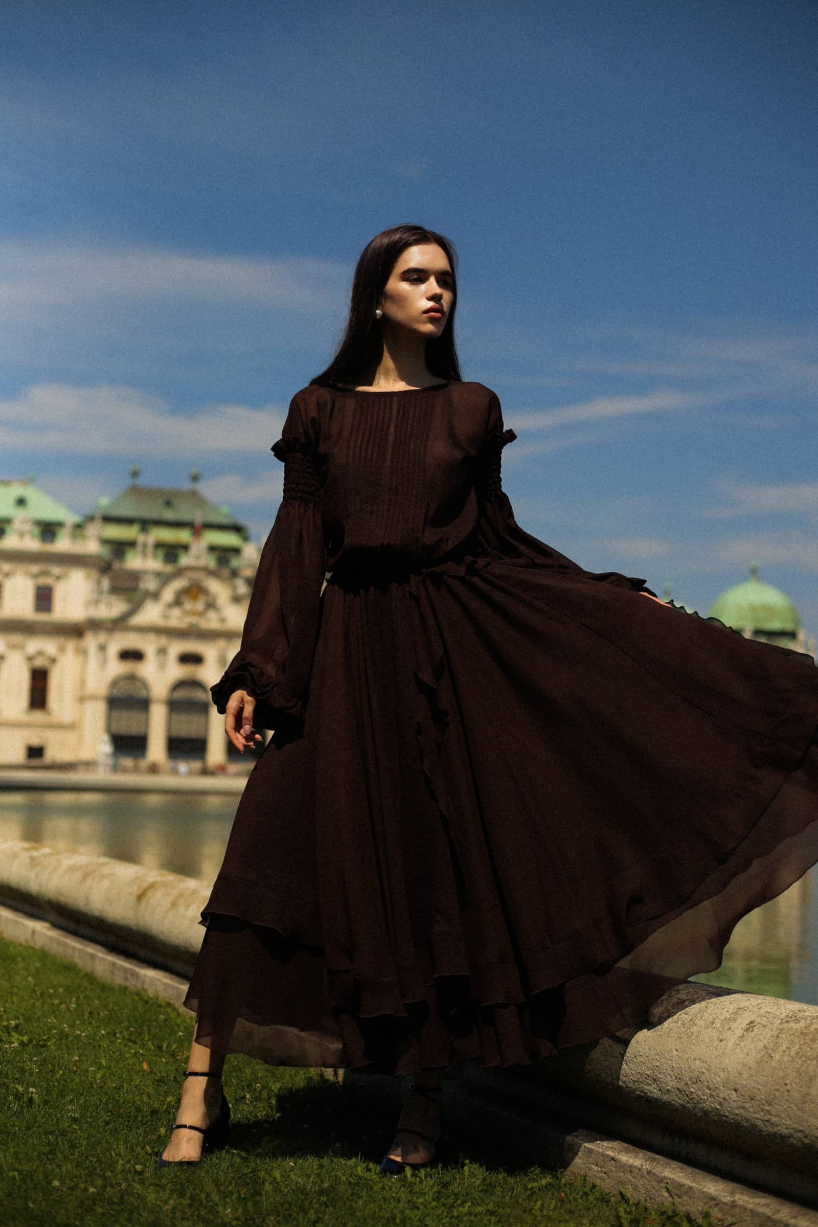 CHIFFON MAXI DRESS made by Guranda