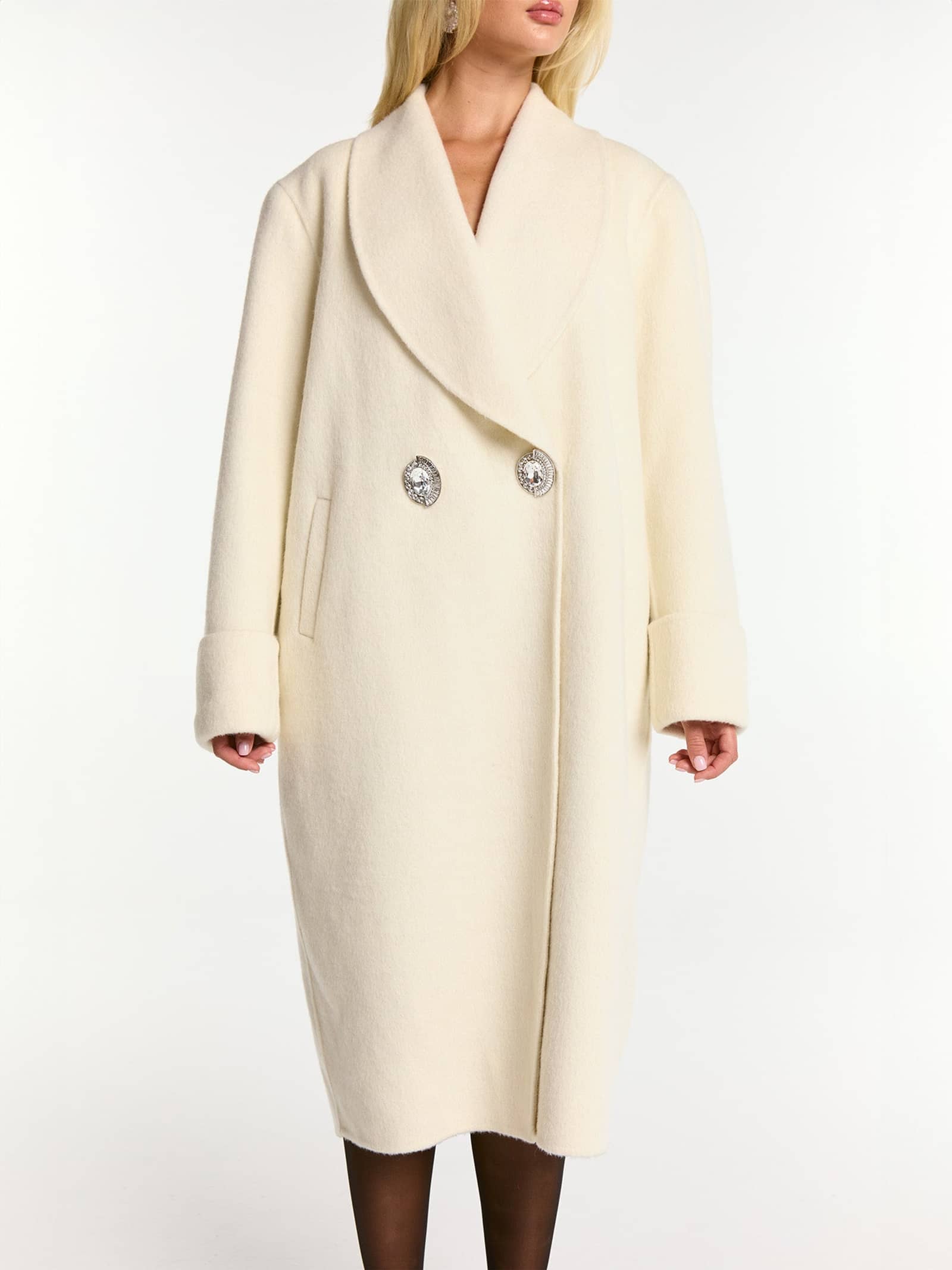 Audrina Coat (White) made by Nana Jacqueline
